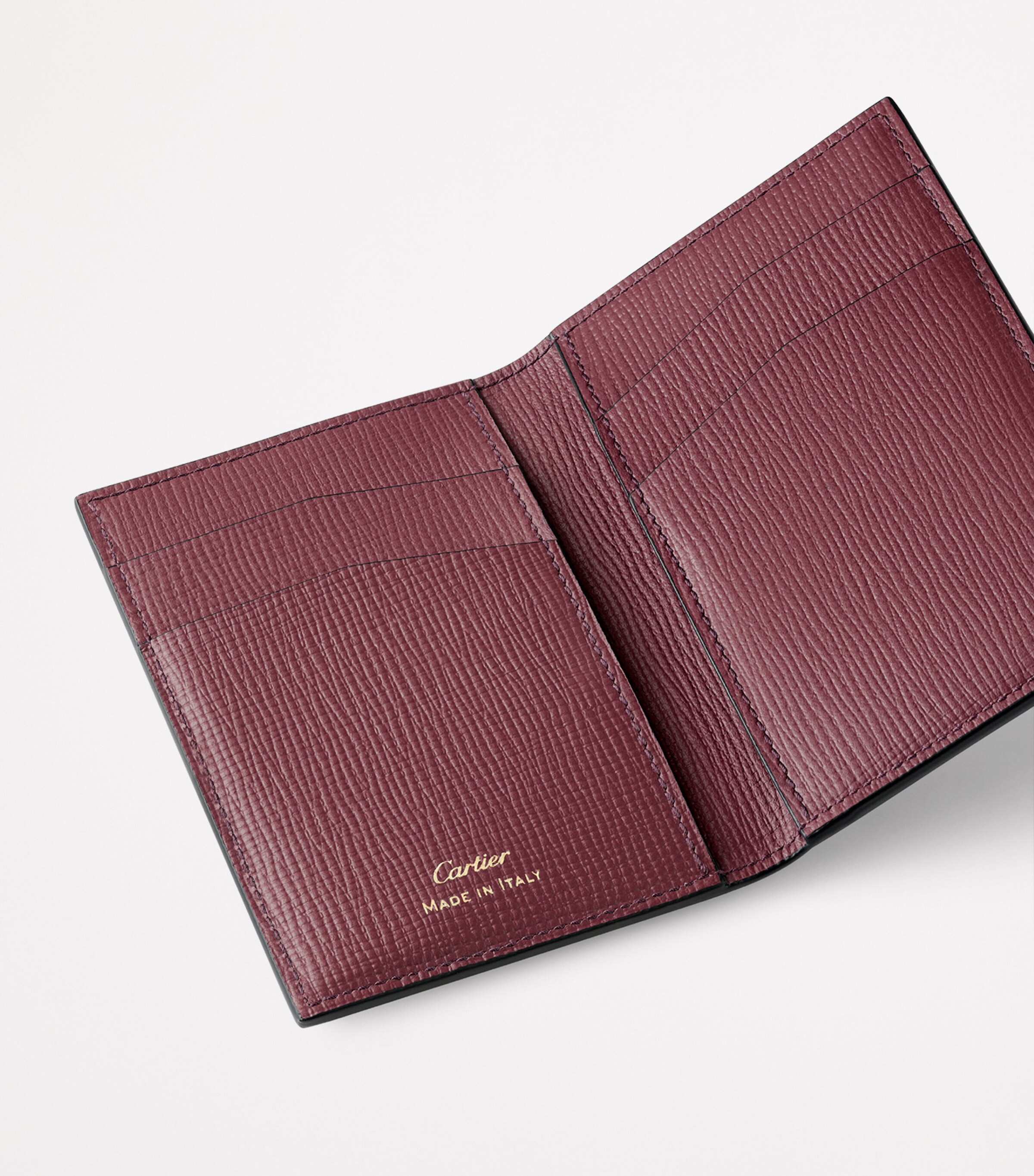 Leather Losange Card Holder BURGUNDY Image 5
