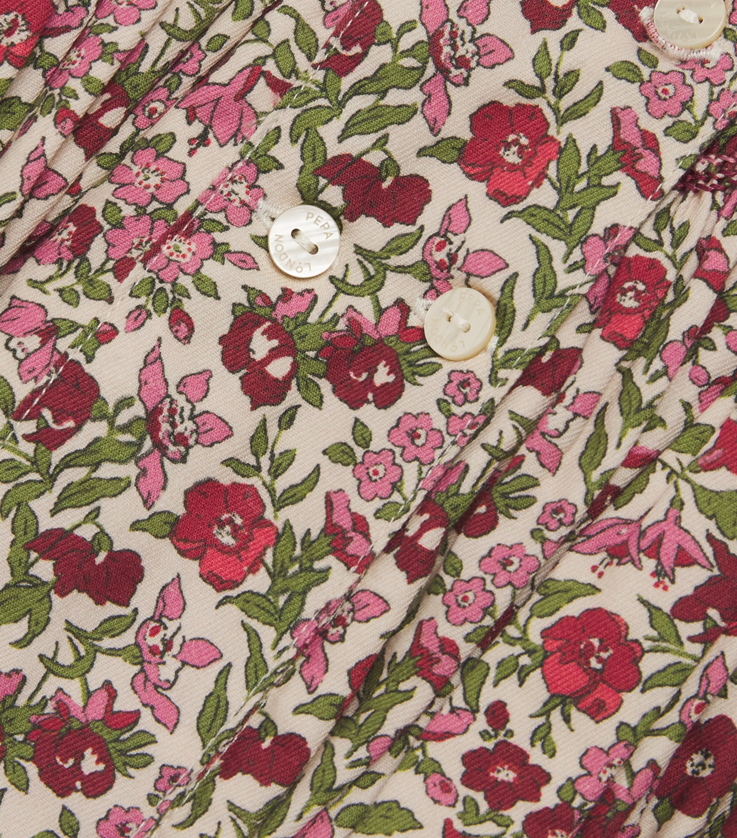 PEPA LONDON Long-Sleeve Floral Print Bodysuit (1-18 Months) Pink Image 3