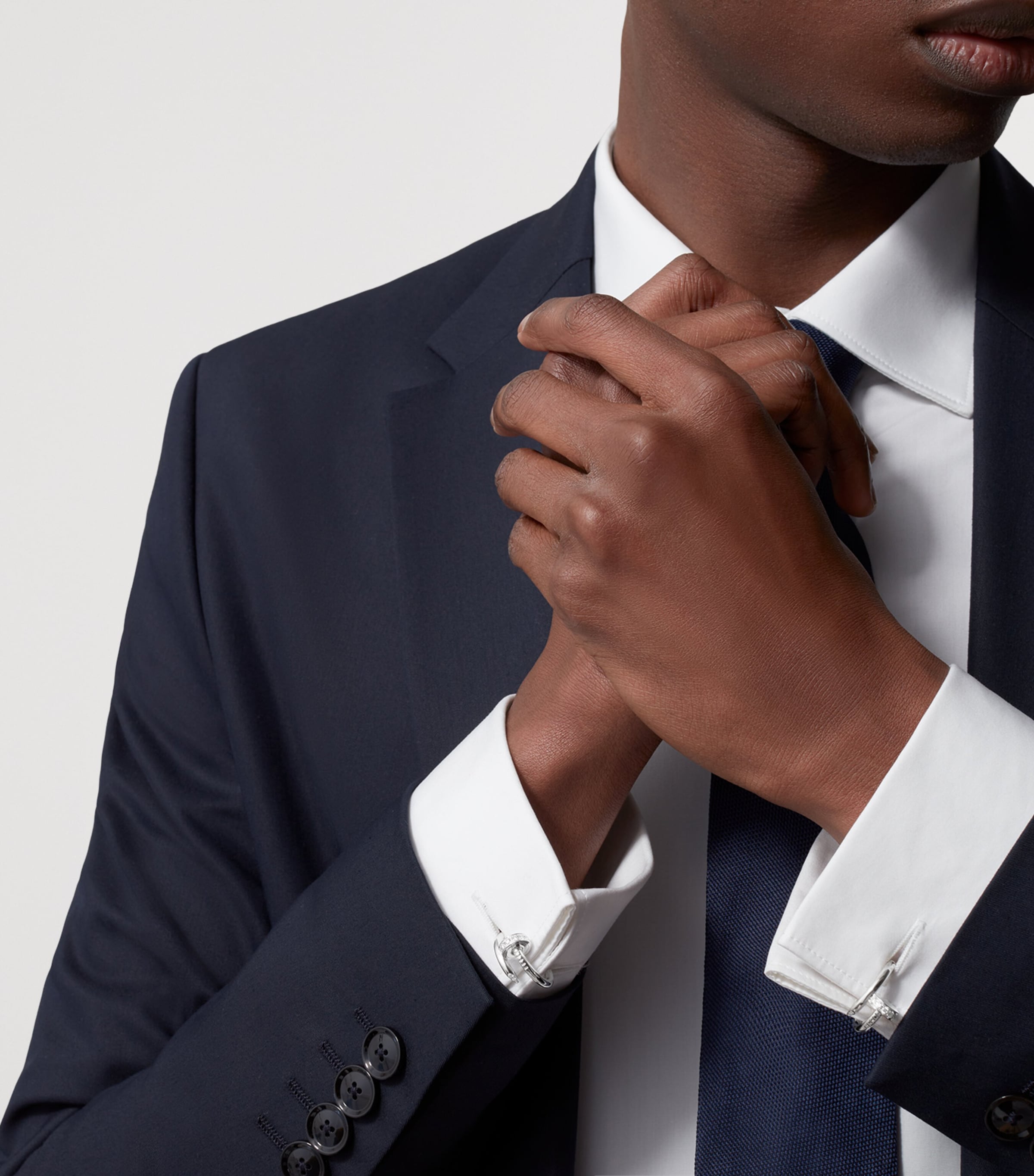 White Gold and Diamond Juste un Clou Cufflinks WHITE GOLD Image 2