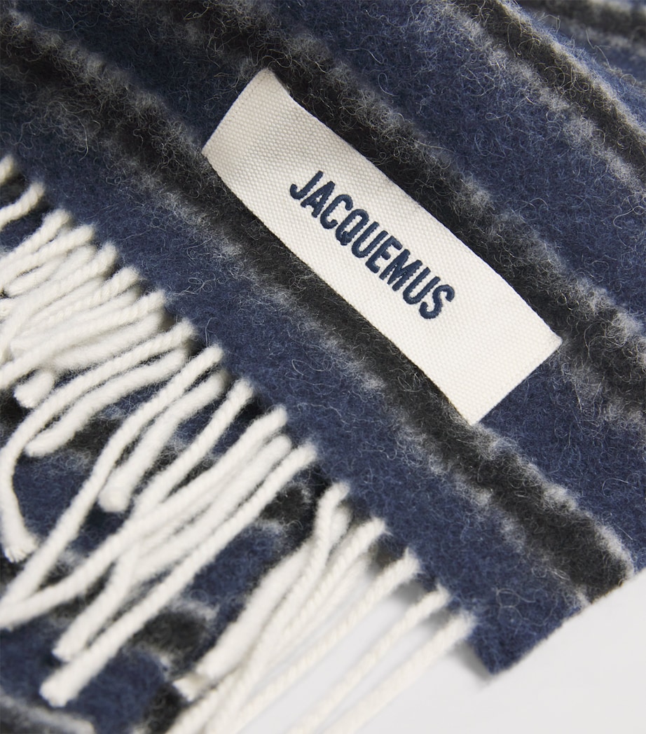 Alpaca-Wool-Blend Stripe Scarf 3ER-BLUE/GREY STRPS Image 4