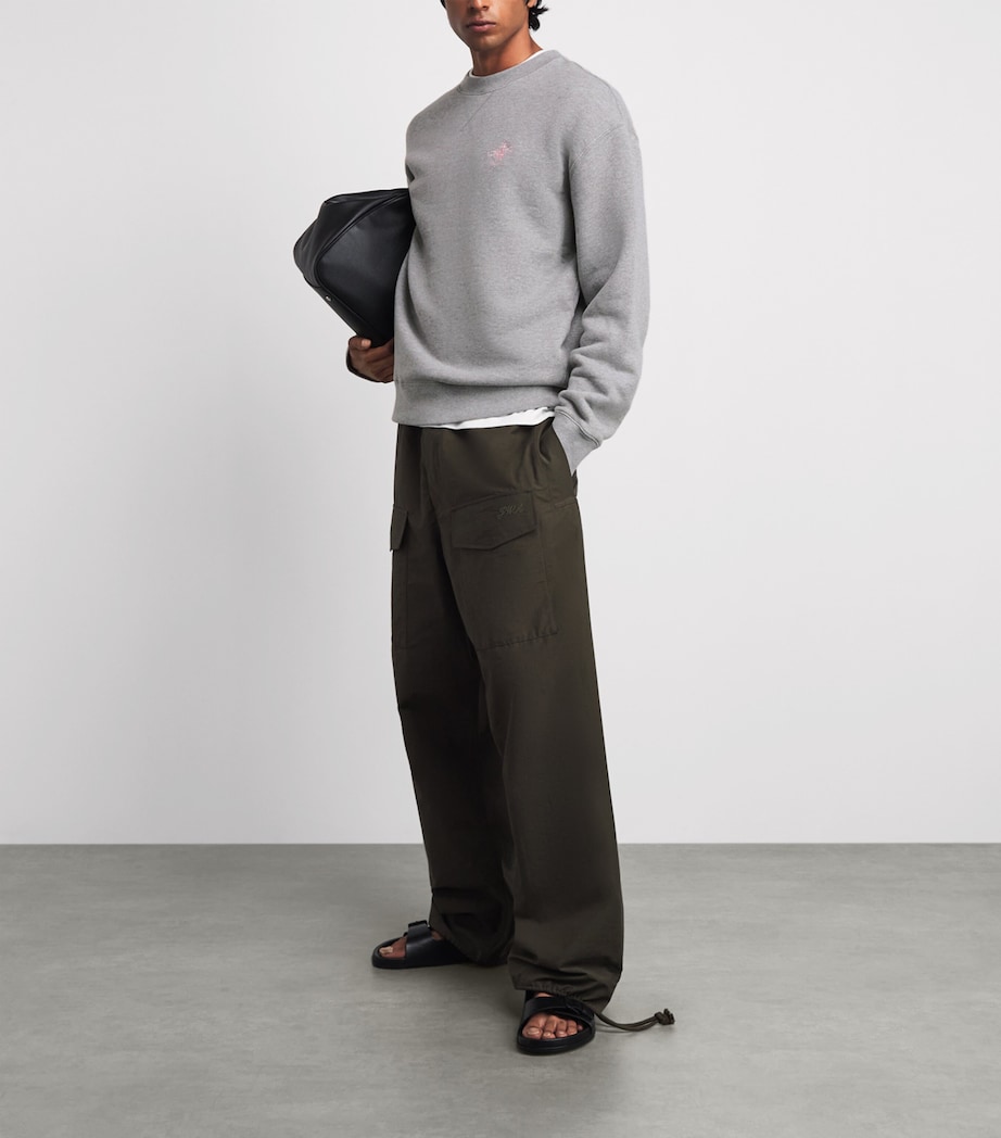 JW Anderson Mens Cotton Ribbon Anchor Sweatshirt Mid Grey Mlang Image 2