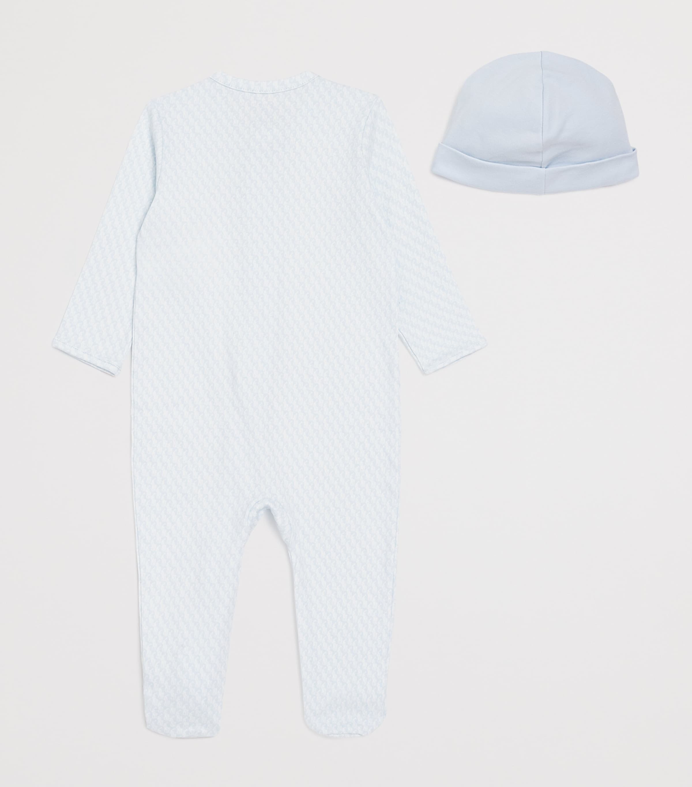 Cotton Polo Pony Hat and All-In-One Set (3-9 Months) BLUE Image 2