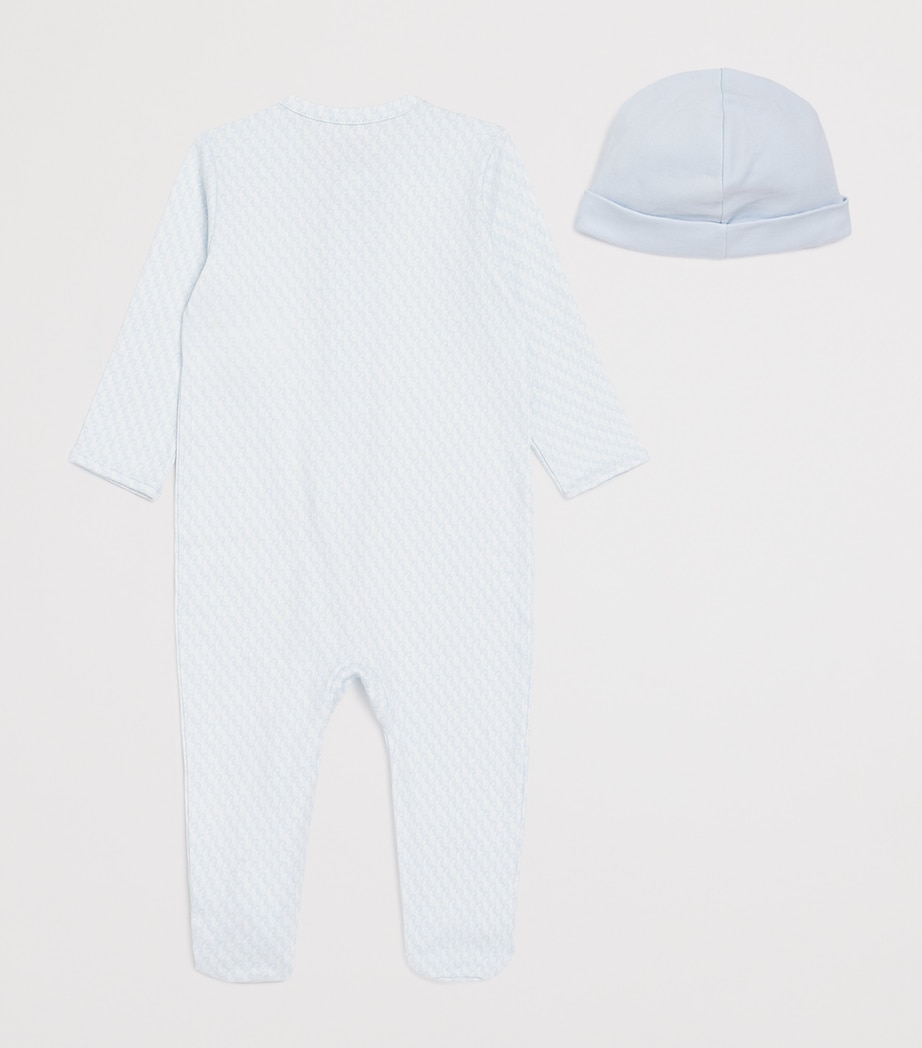 Cotton Polo Pony Hat and All-In-One Set (3-9 Months) BLUE Image 2