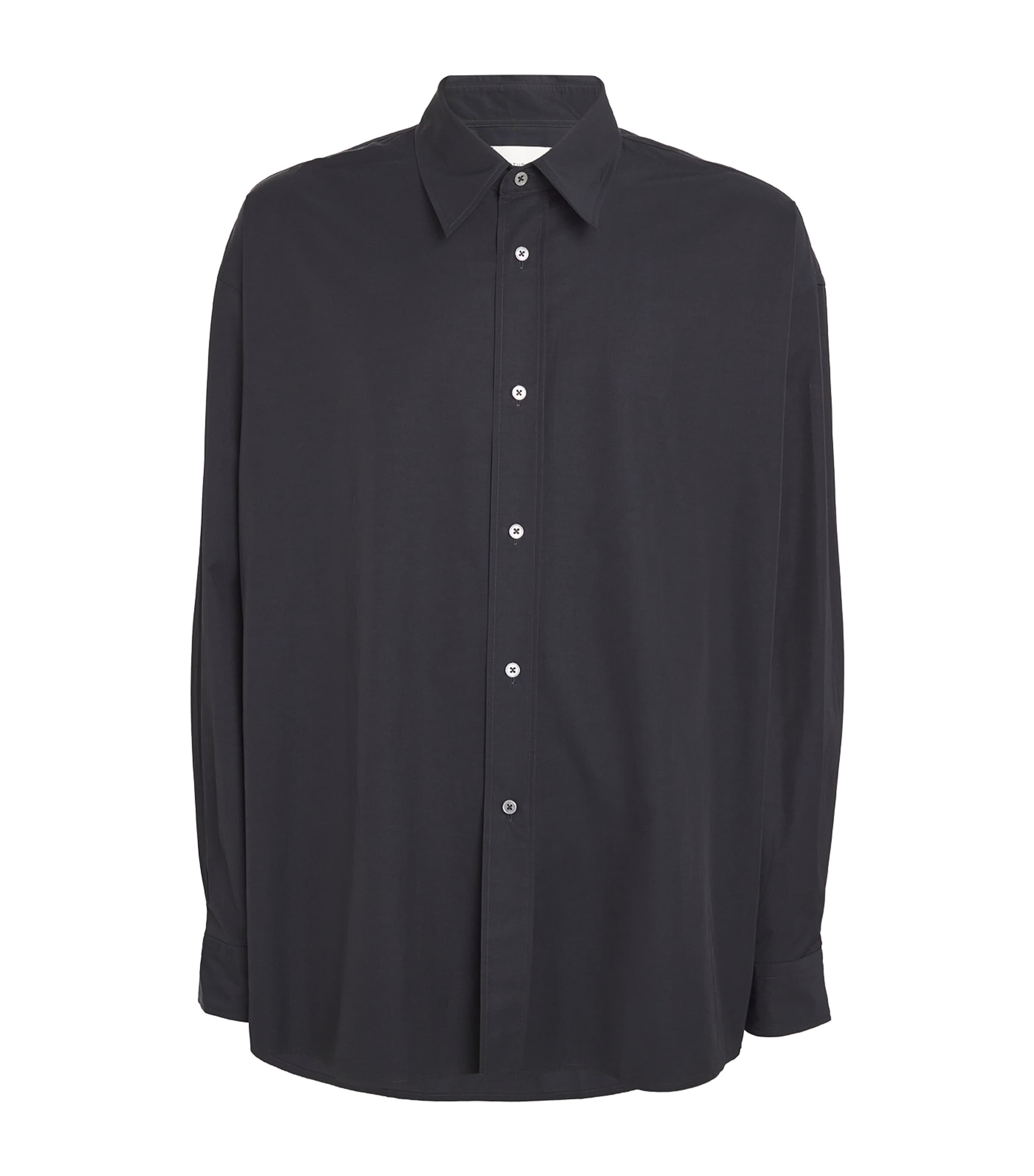 Shop Studio Nicholson Cotton-blend Cloud Shirt In Navy