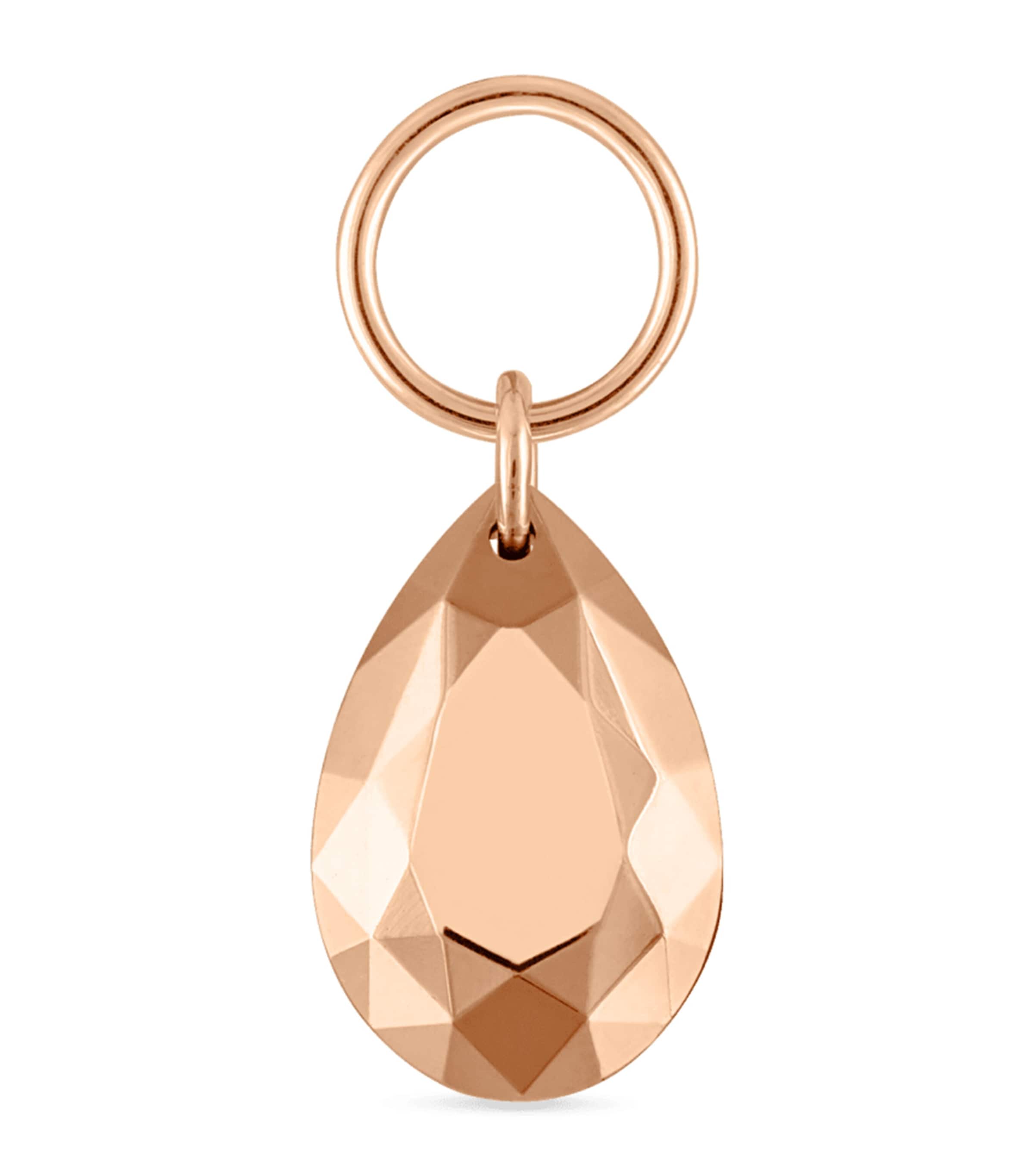 Shop Maria Tash Faceted Pear Charm In Rose Gold