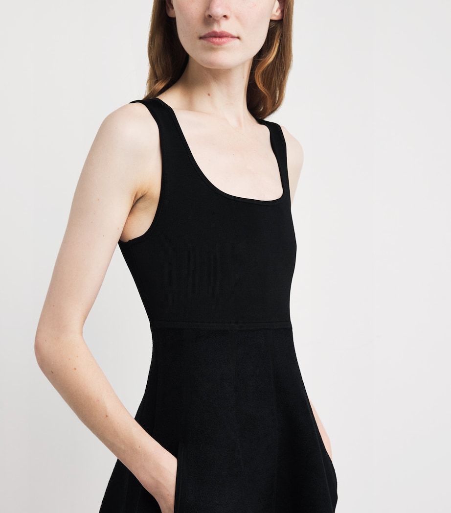 Knitted Cardigan-Overlay Mini Dress BLACK Image 4