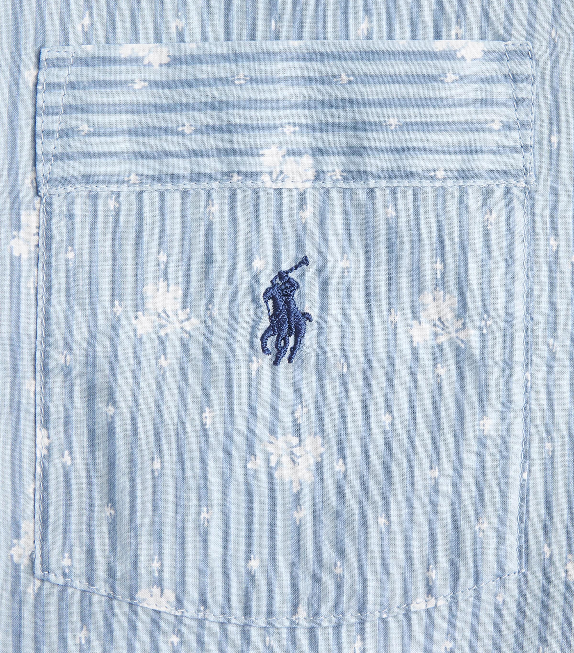 Polo Ralph Lauren Womens Cotton Floral Stripe Pyjama Set Vintage Flral Stripe Image 6