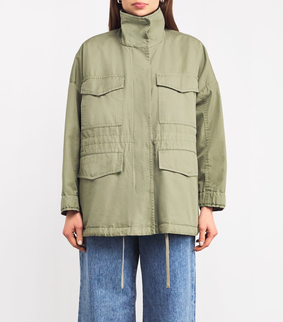 High-Neck Utility Jacket SAGE GREEN Image 3