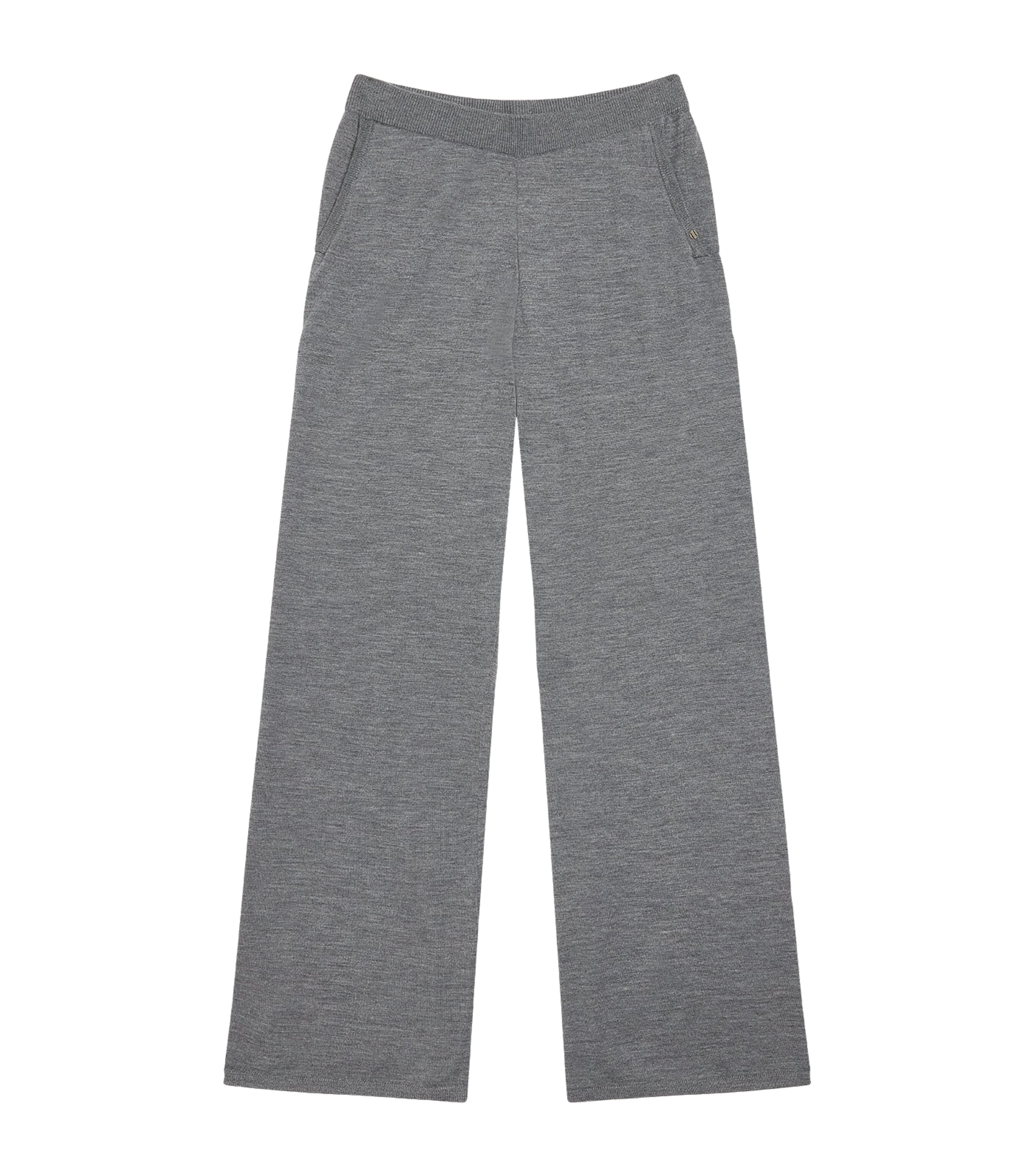 ANINE BING Womens Wool-Cashmere Knitted Adley Trousers Medium Heather Grey Image 1