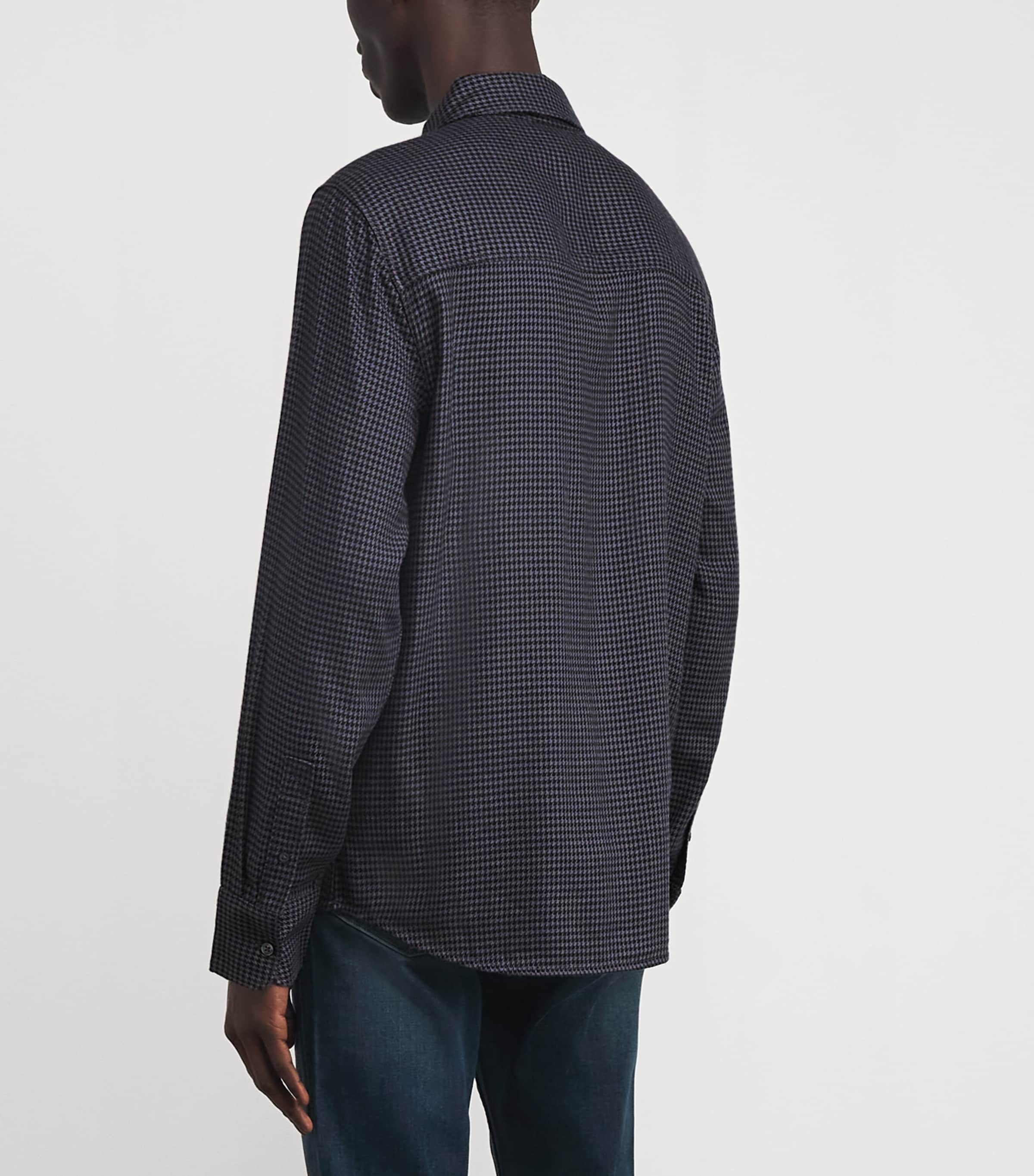 Cotton-Blend Check Everett Shirt DARK NAVY / BLUE ASH Image 4