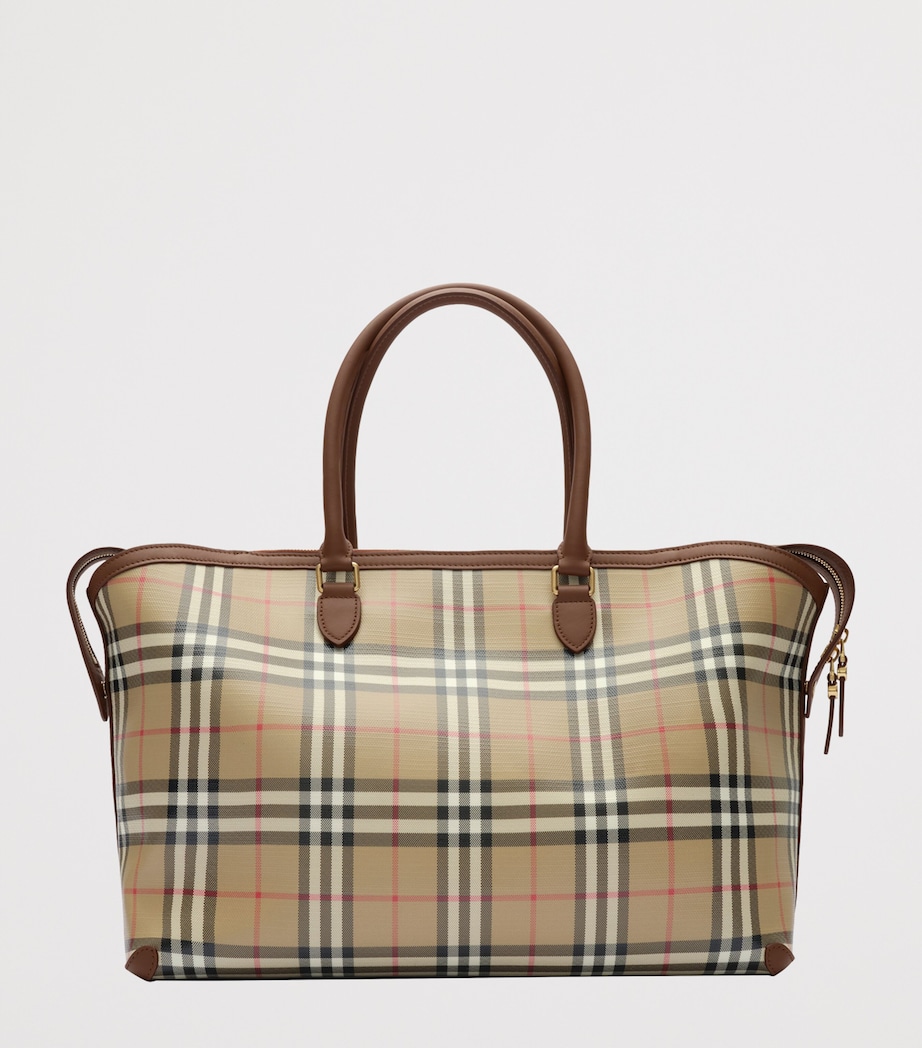 Burberry Womens Medium Check Zipped Tote Bag Archive Beige Image 5