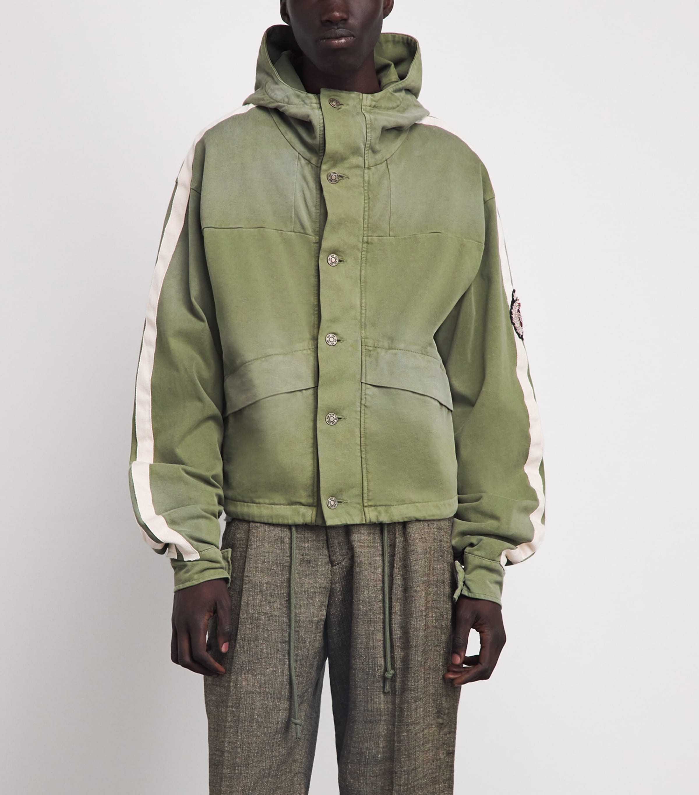 424 Mens Cotton Racing Jacket Sage Grn Image 4