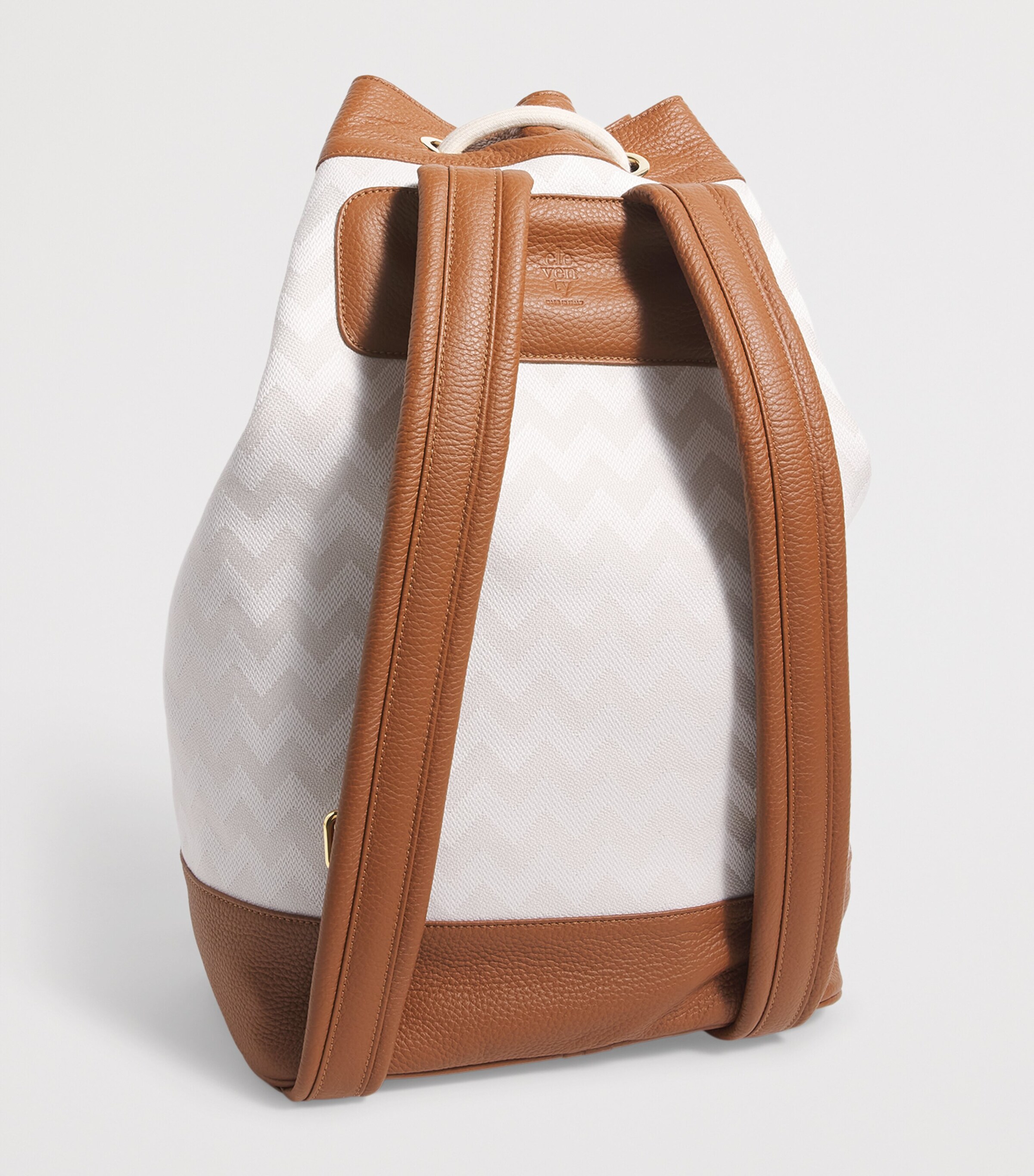 Cotton Canvas Backpack BIANOC, BEIGE E CAMM Image 3