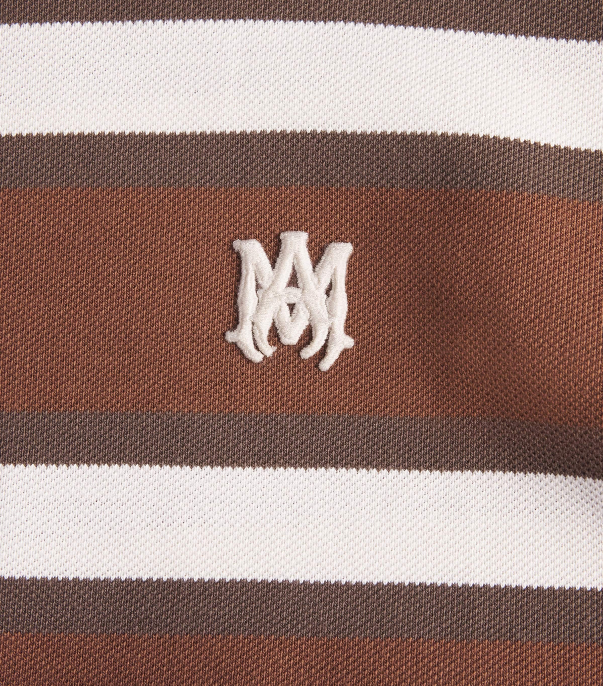 AMIRI Mens Cotton Stripe Logo T-Shirt Tobacco Image 6
