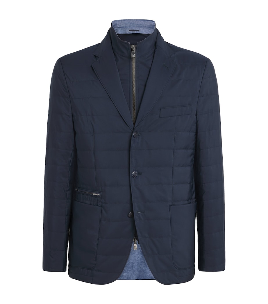 Technical Hybrid Blazer Jacket 001 NAVY BLUE Image 1