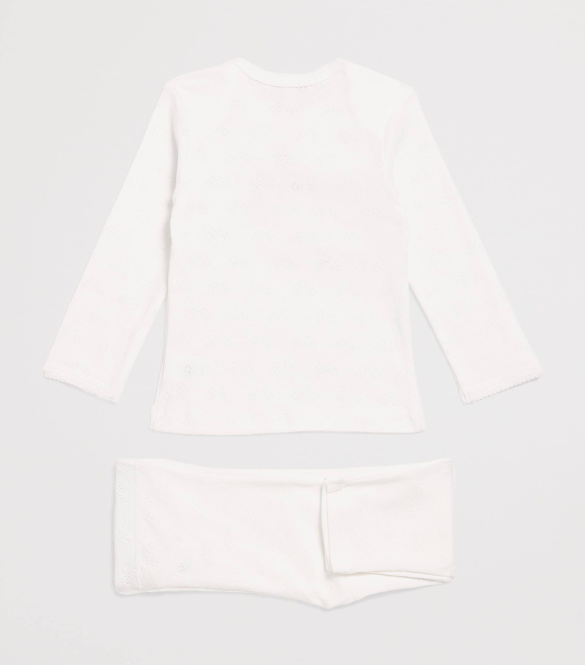 Marie-Chantal Organic Cotton Angel Wing Pyjama Set (0-18 Months) White Image 2