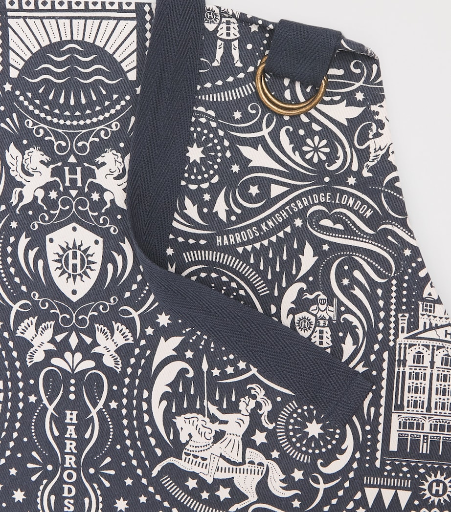 Harrods Cotton Knights of Brompton Apron Navy Image 3
