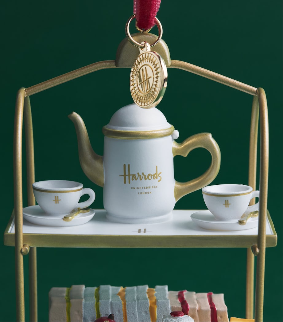 Harrods Afternoon Tea Stand Tree Decoration Gold Image 2