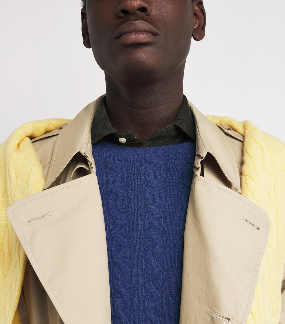 Wool-Cashmere Cable-Knit Sweater NAVY Image 6