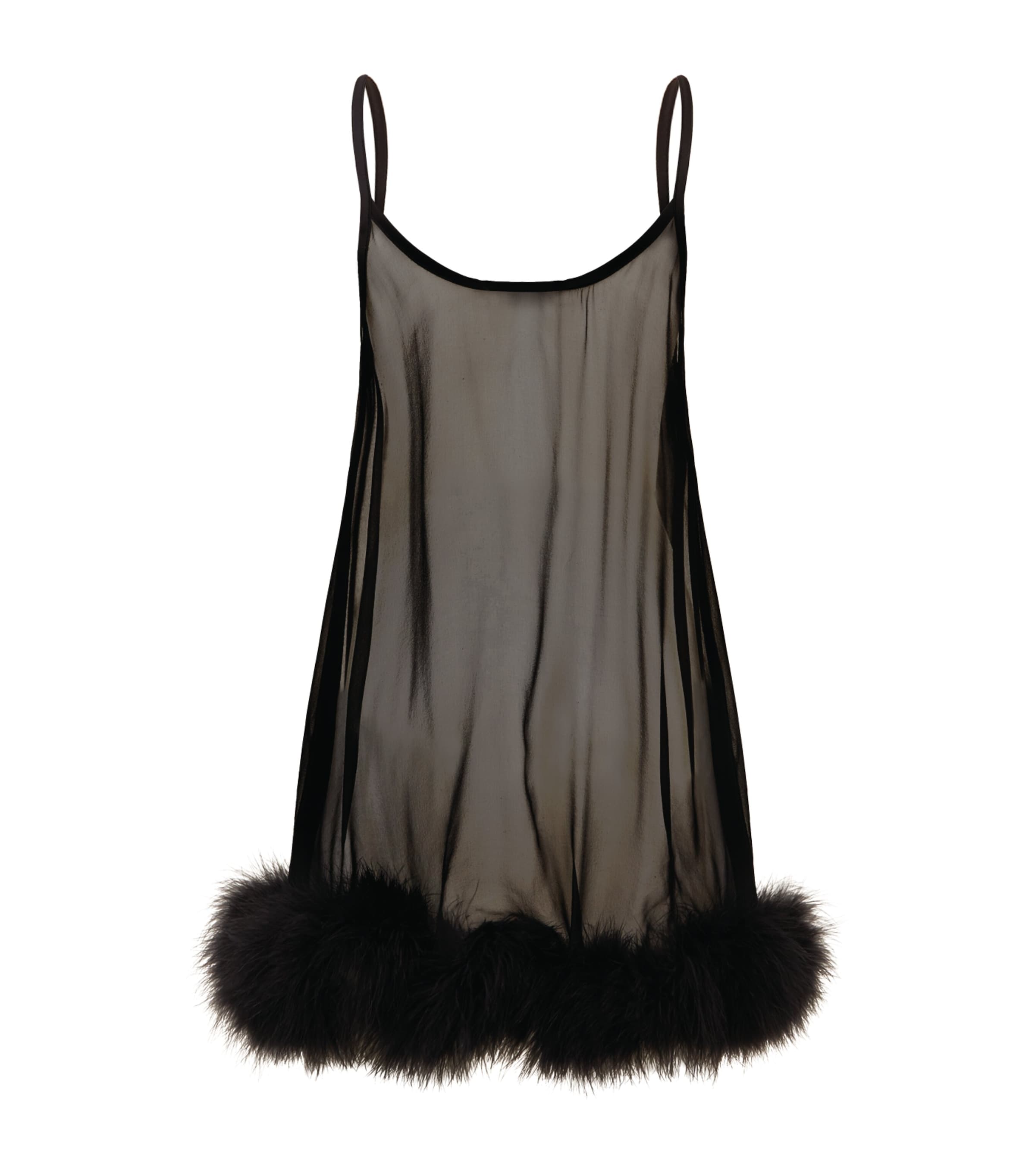 Diana Marabou Babydoll BLACK Image 3