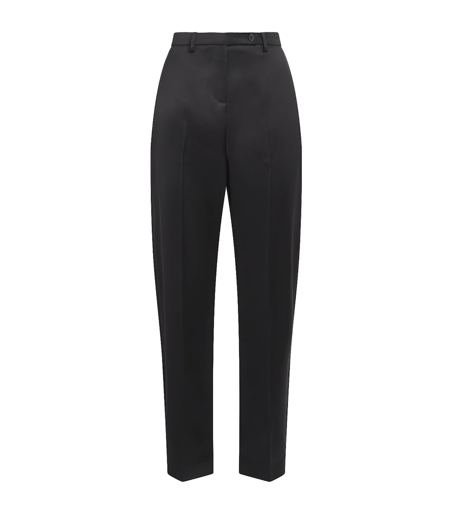 Khaite Womens Satin Hunter Straight Trousers Black Image 1