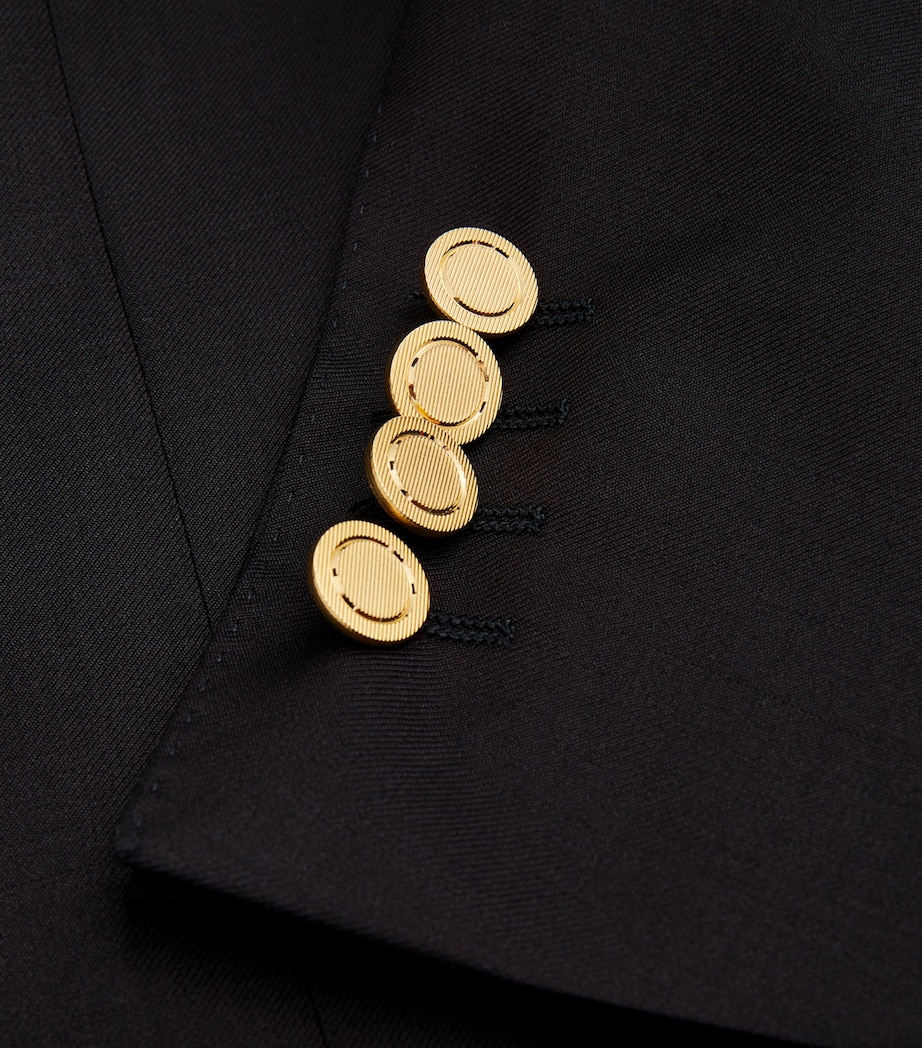 Canali Mens Wool Single-Breasted Suit Jacket Navy Image 5