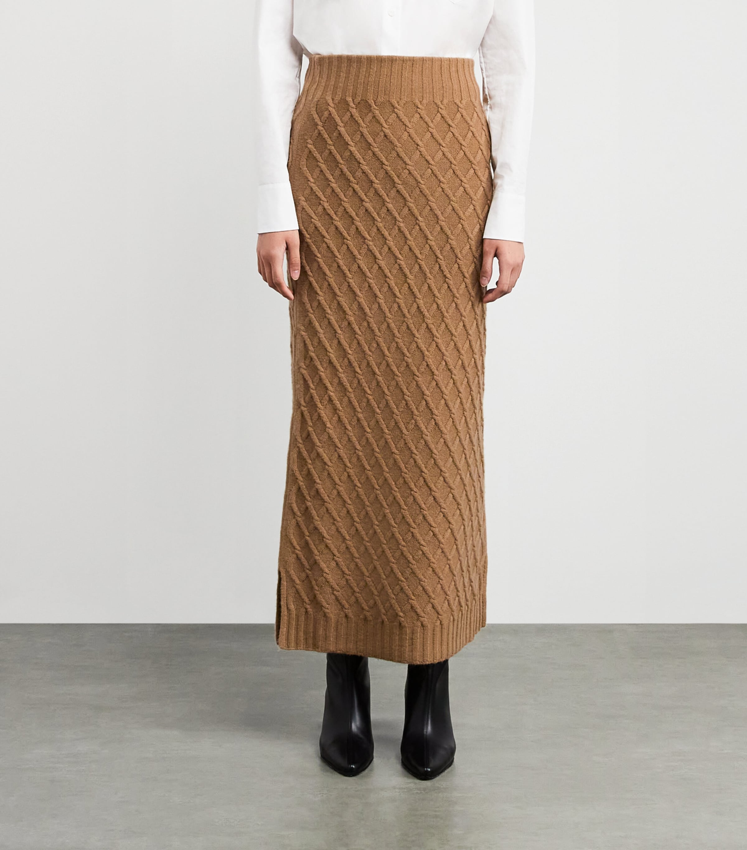 Camel Knit Maxi Skirt CAMEL Image 3