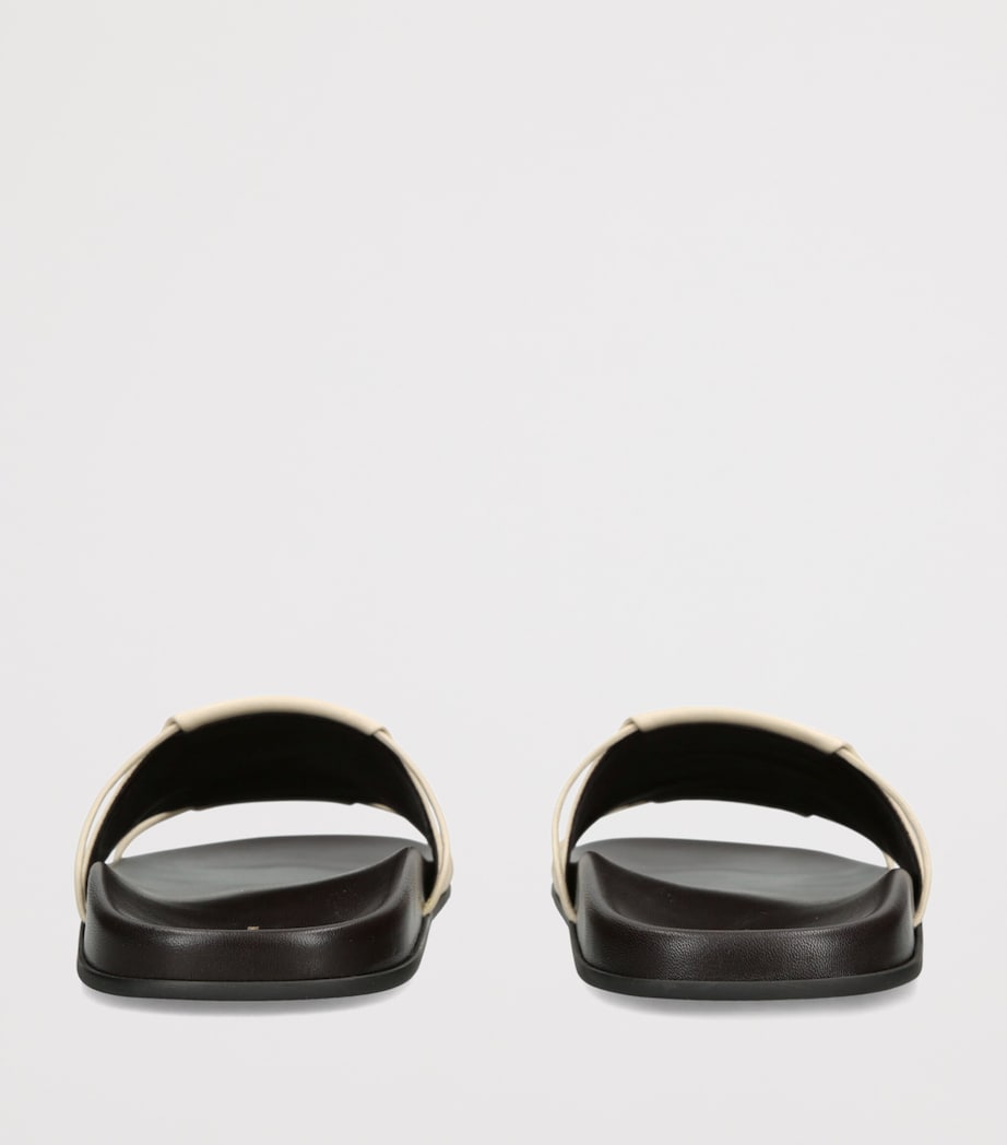 The Row Vivienne Leather Slides White Image 2