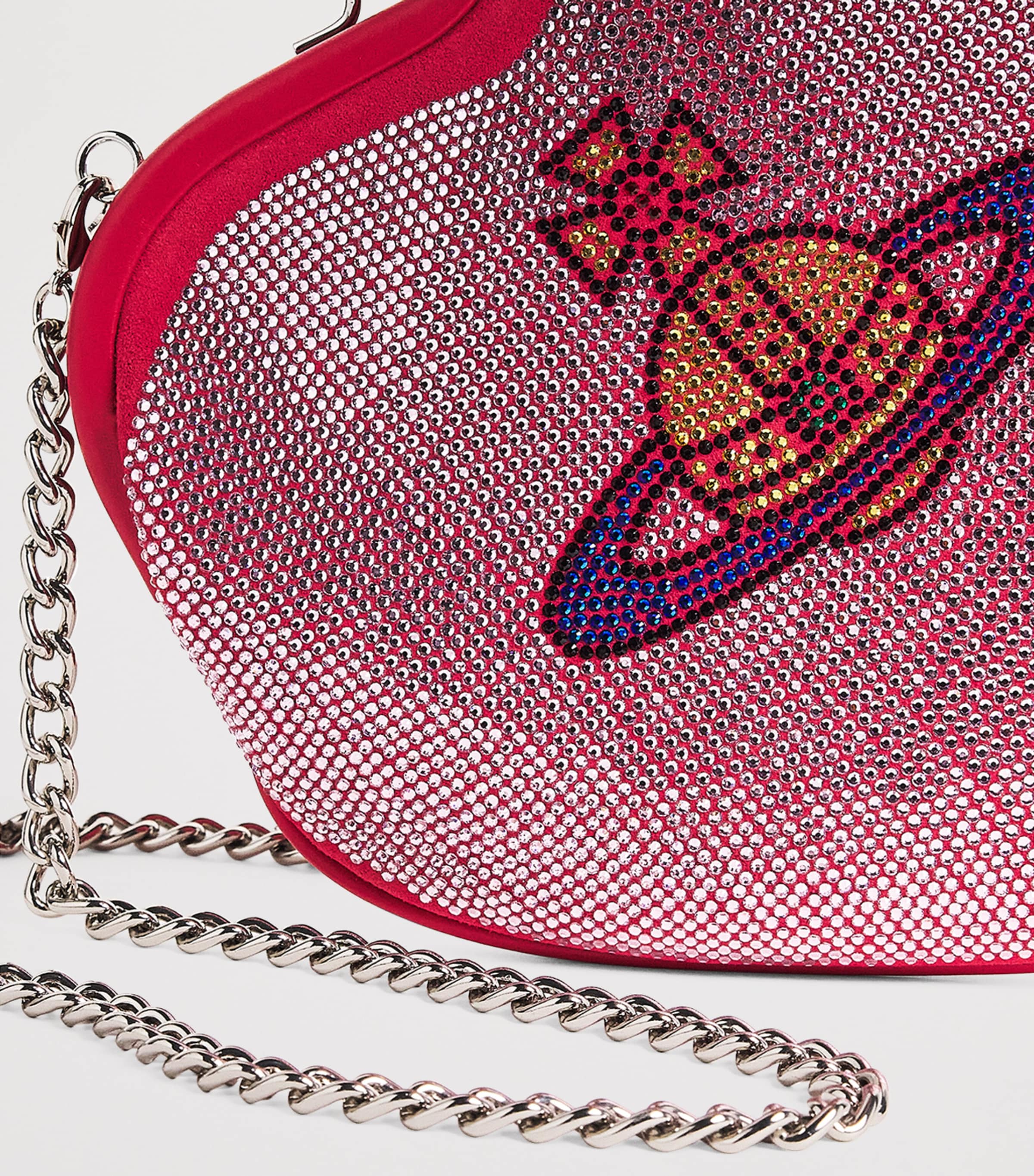 Vivienne Westwood Embellished Leather Belle Heart Frame Purse Pink Image 4