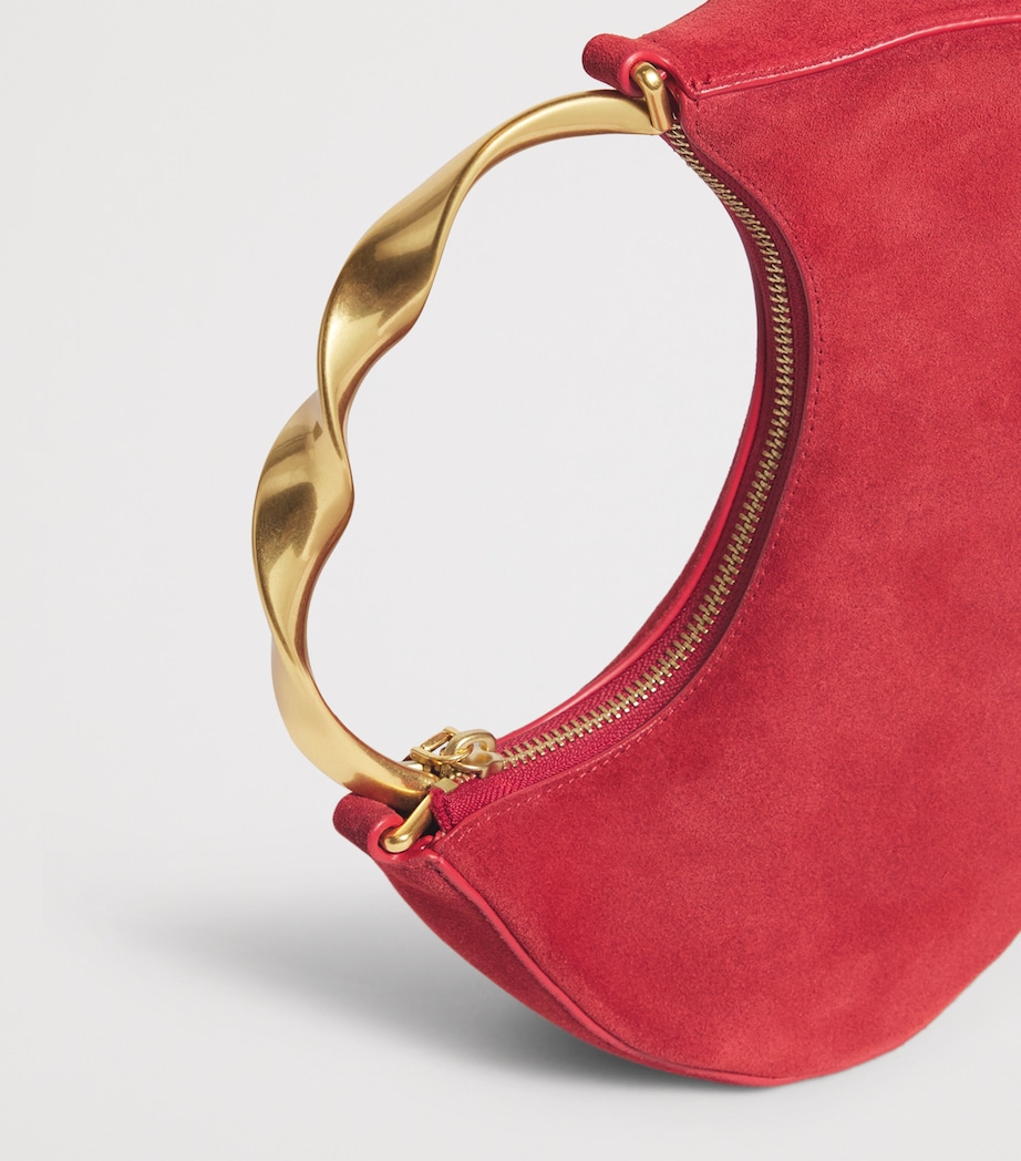 Suede Nixi Top-Handle Bag CRIMSON Image 5