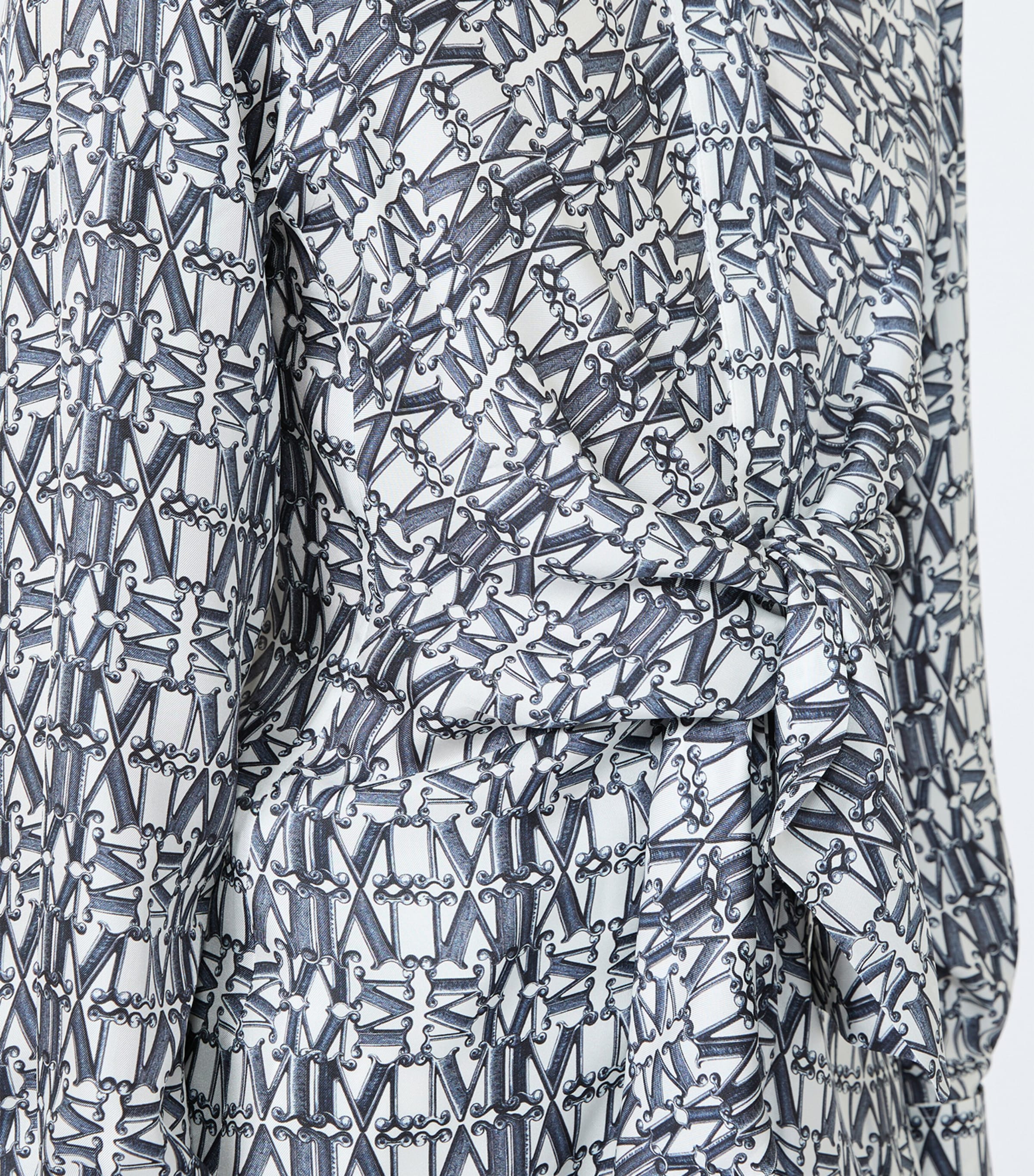 Max Mara Womens Silk Monogram Blouse Ultramarine Image 5