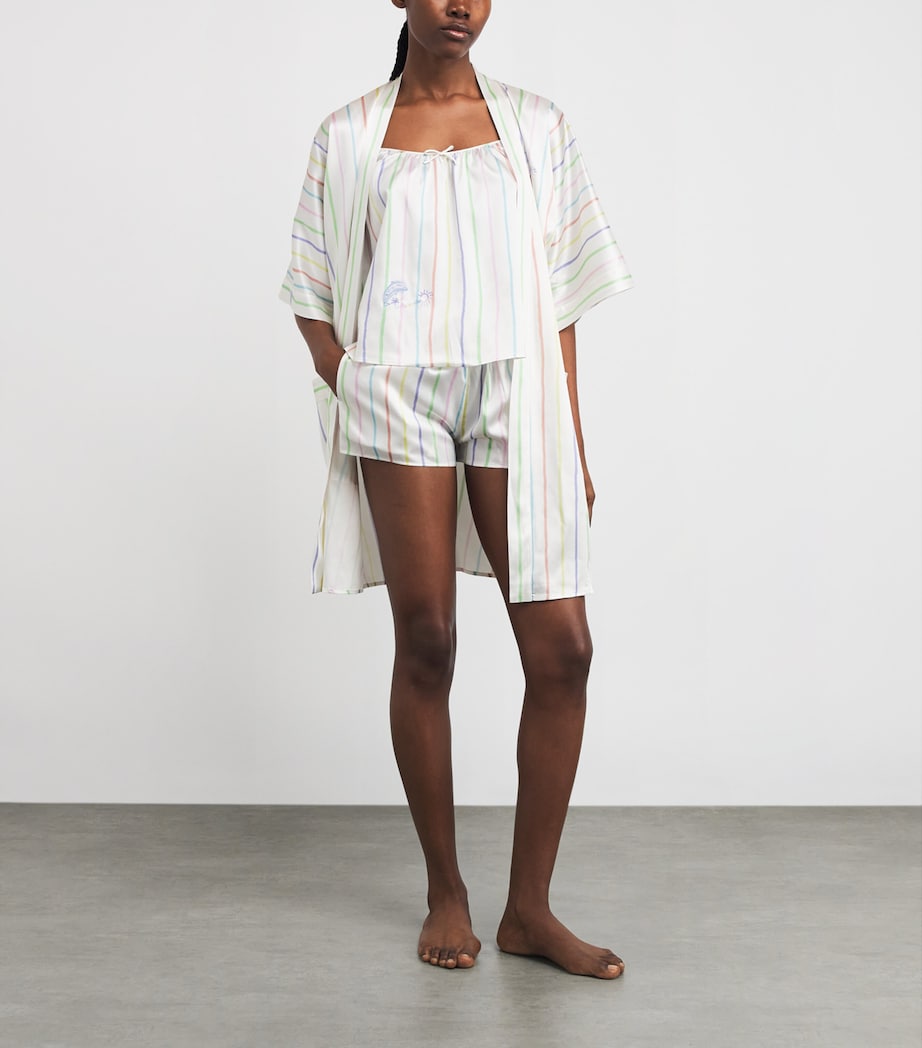 Silk-Blend Ocean Stripe Robe OCEAN STRIPE Image 2