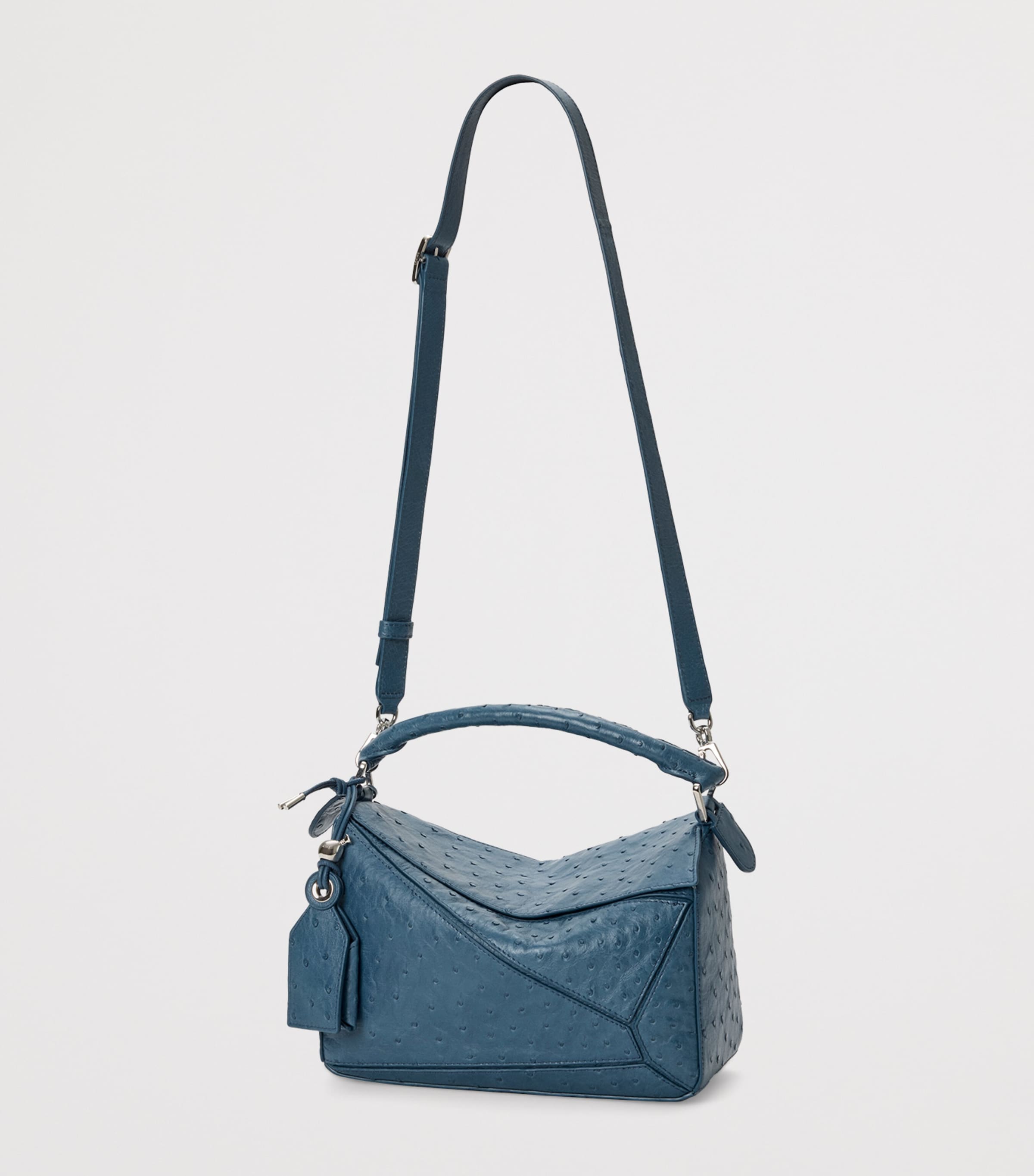 Small Leather Puzzle Top-Handle Bag DENIM Image 6