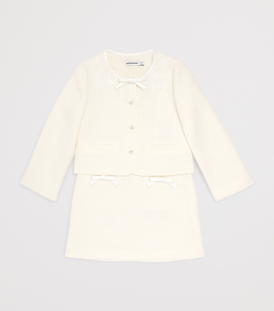 Self-Portrait Kids Bouclé Skirt (3-14 Years) Cream Image 3