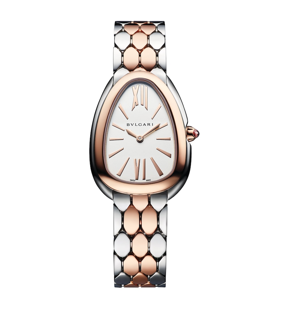 Stainless Steel and Rose Gold Serpenti Seduttori Watch 33mm WHITE Image 1