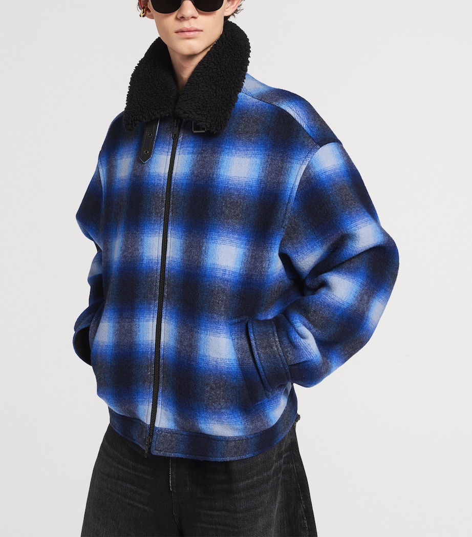 Balenciaga Mens Wool Checked Jacket Image 5