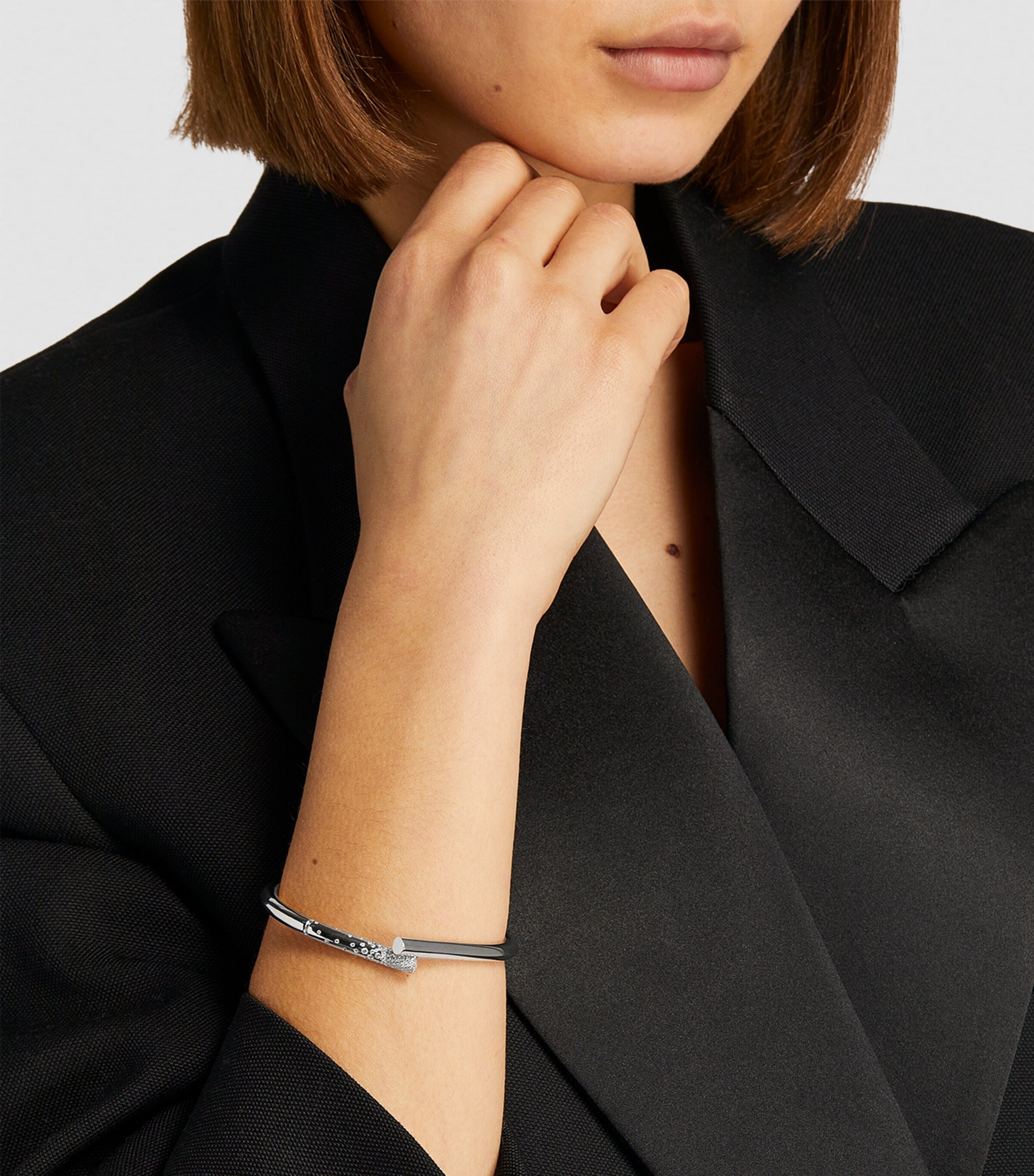 Tabayer White Gold and Diamond Oera Bangle White Gold Image 5