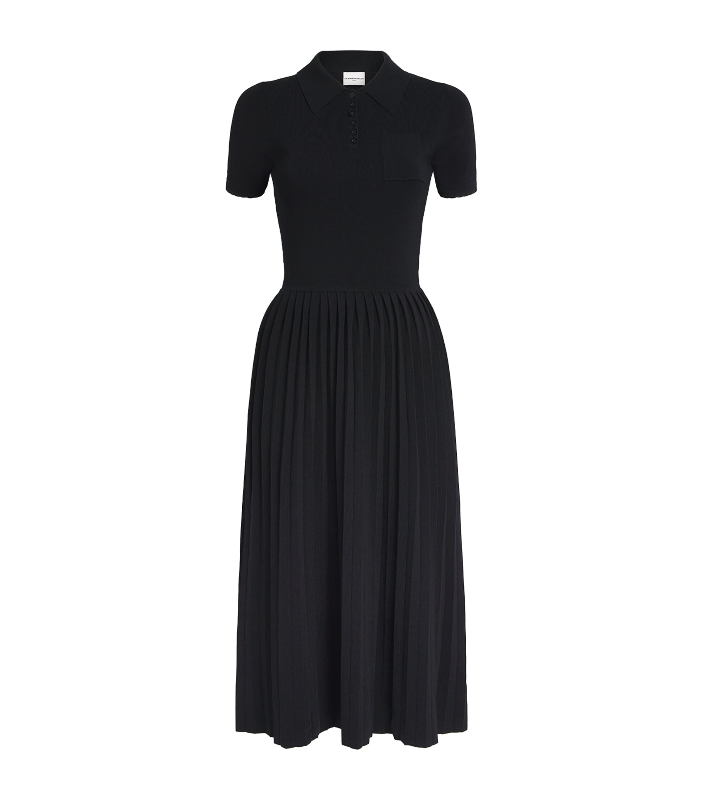 Claudie Pierlot Knitted Midi Dress In Black