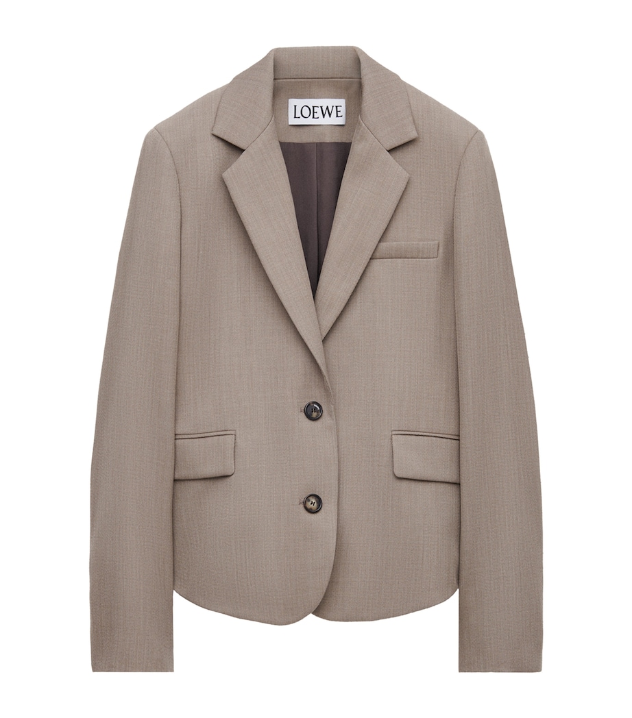 Wool Buckle-Back Blazer BEIGE MELANGE Image 1