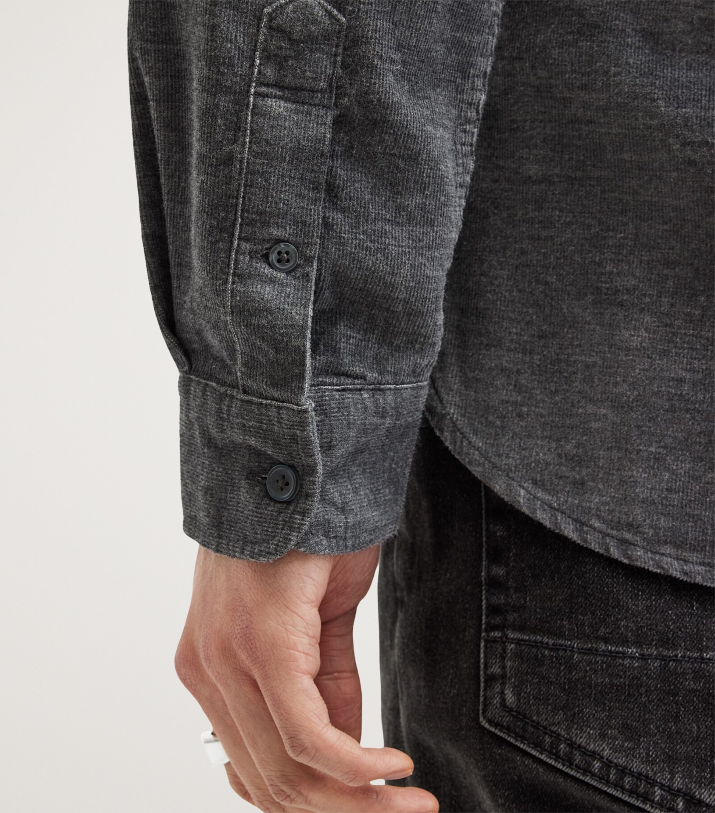 AllSaints Mens Ramskull Lorella Shirt Nite Blue Image 7