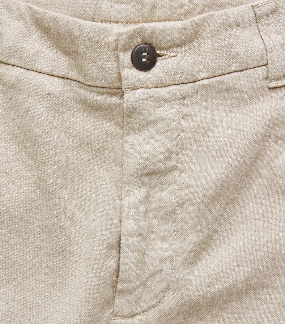 Eleventy Mens Cotton-Linen-Blend Cargo Trousers Sabbia Image 6