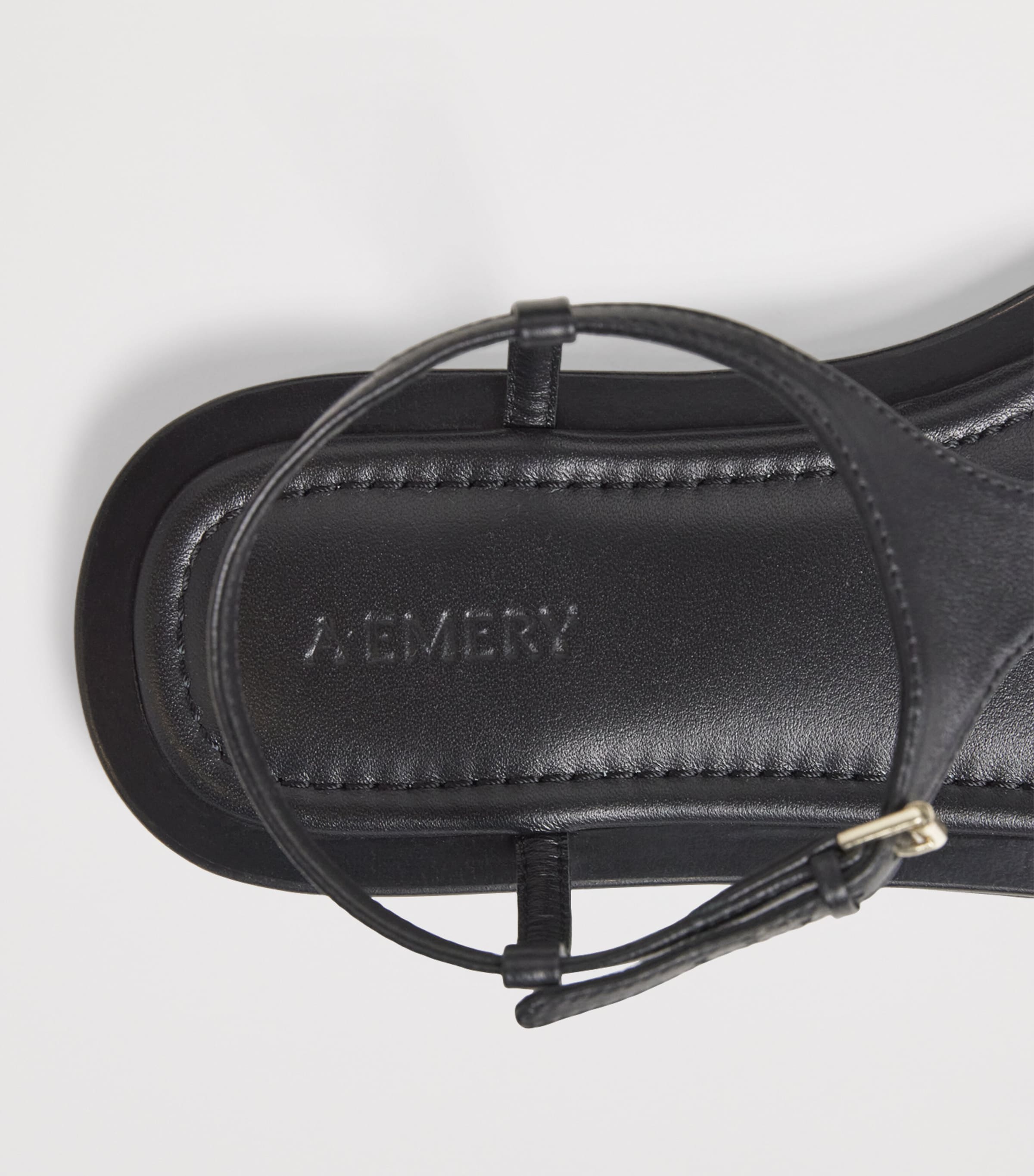 A.EMERY Leather Alta Sandals Black Image 7