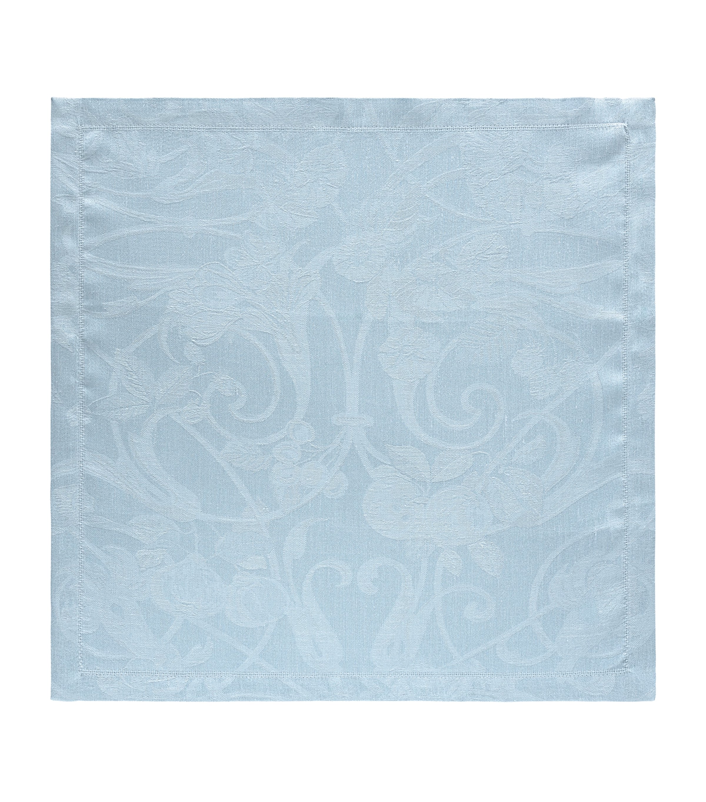 Le Jacquard Français Linen Damask Tivoli Napkin (50cm x 50cm) Blue Image 1