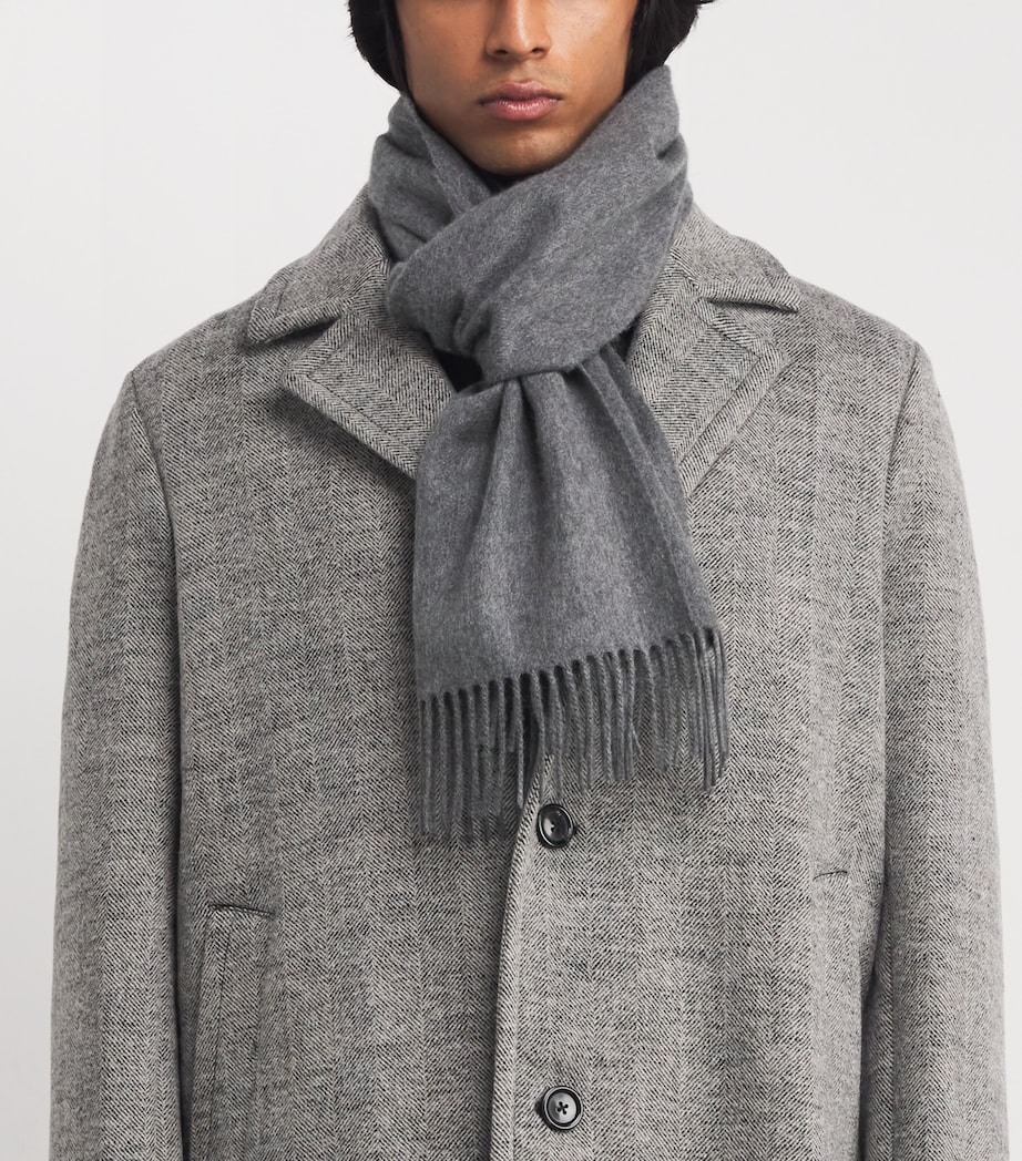 Cashmere Fringe Scarf HA0501 MID GREY Image 2