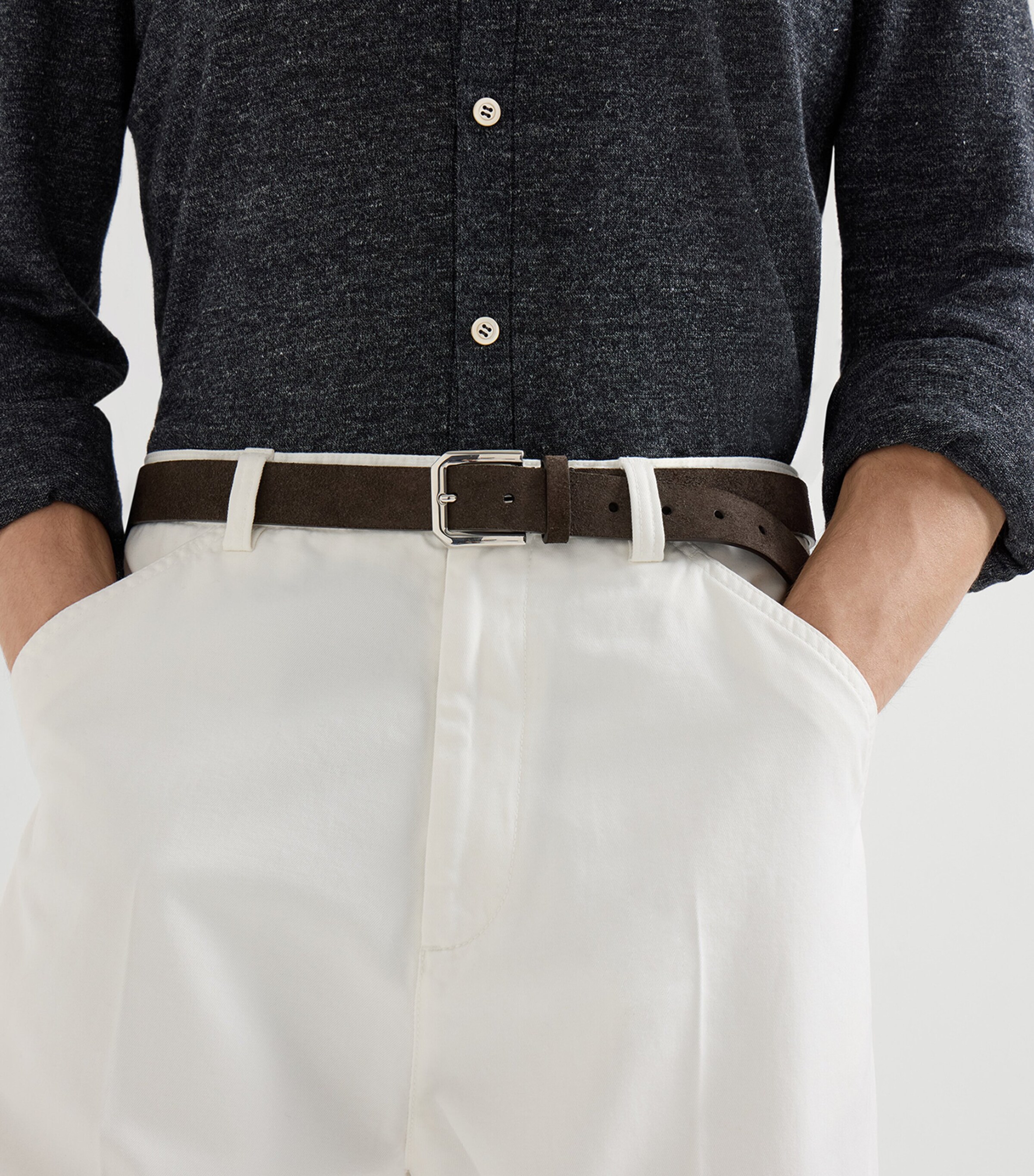 Reversed Leather Buckle Belt C8391 Image 2