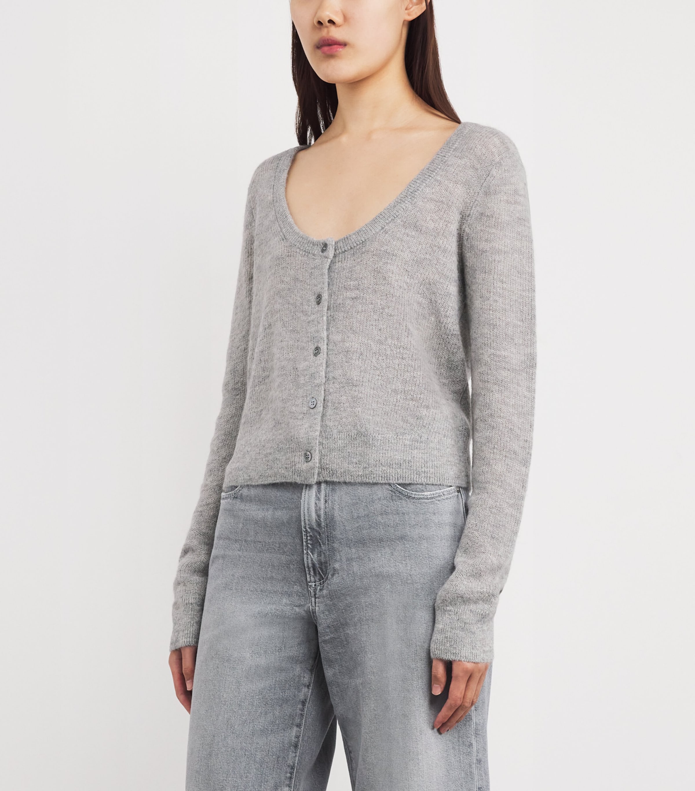 Alpaca-Blend Fortuna Cardigan HEATHER GREY Image 3