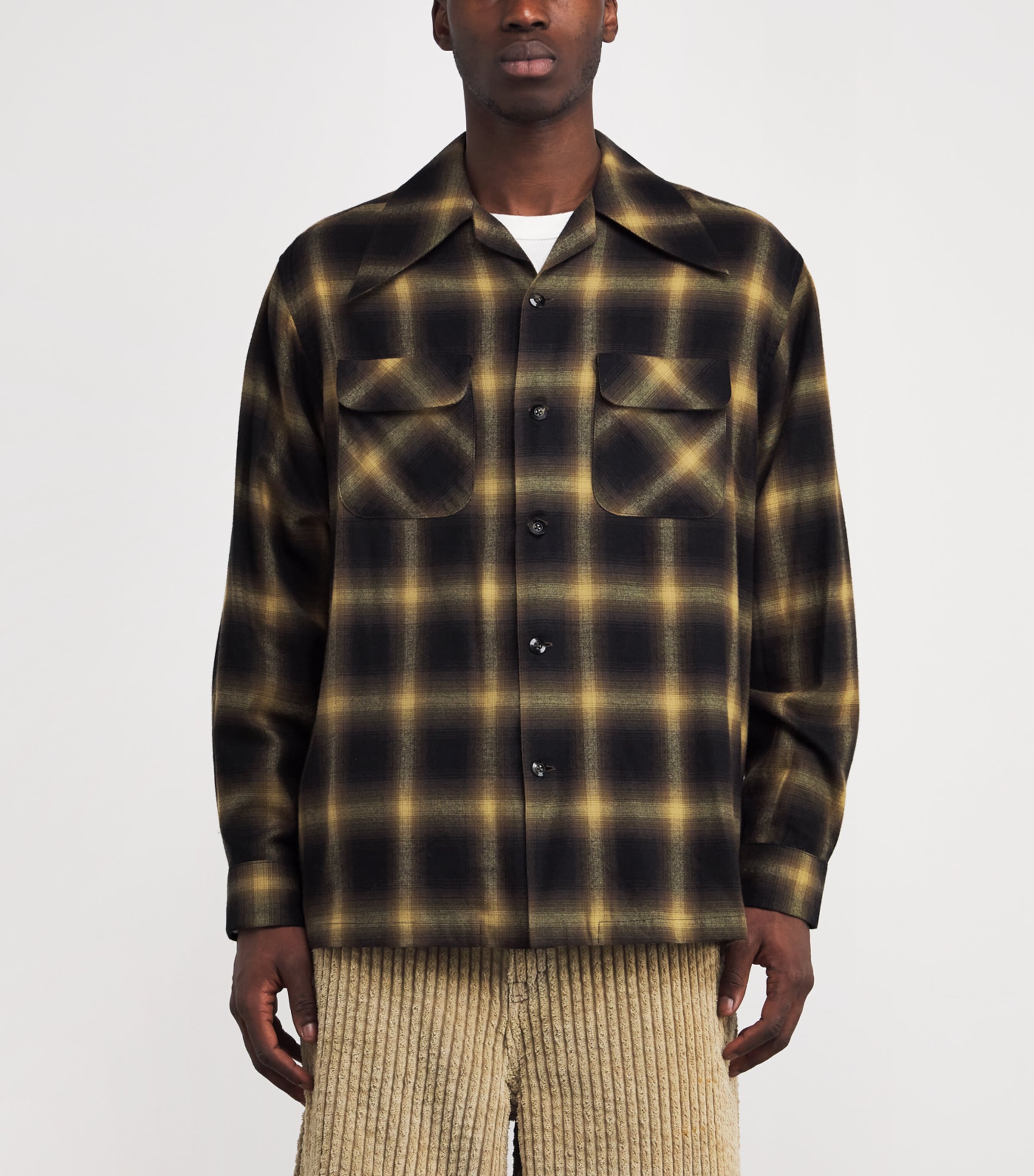 Cotton-Blend Check Shirt GOLD Image 3