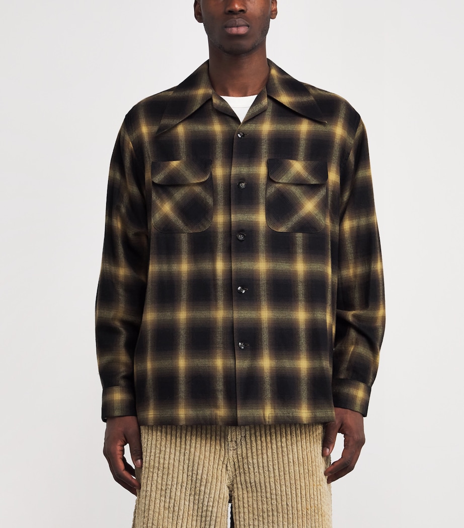 Cotton-Blend Check Shirt GOLD Image 3