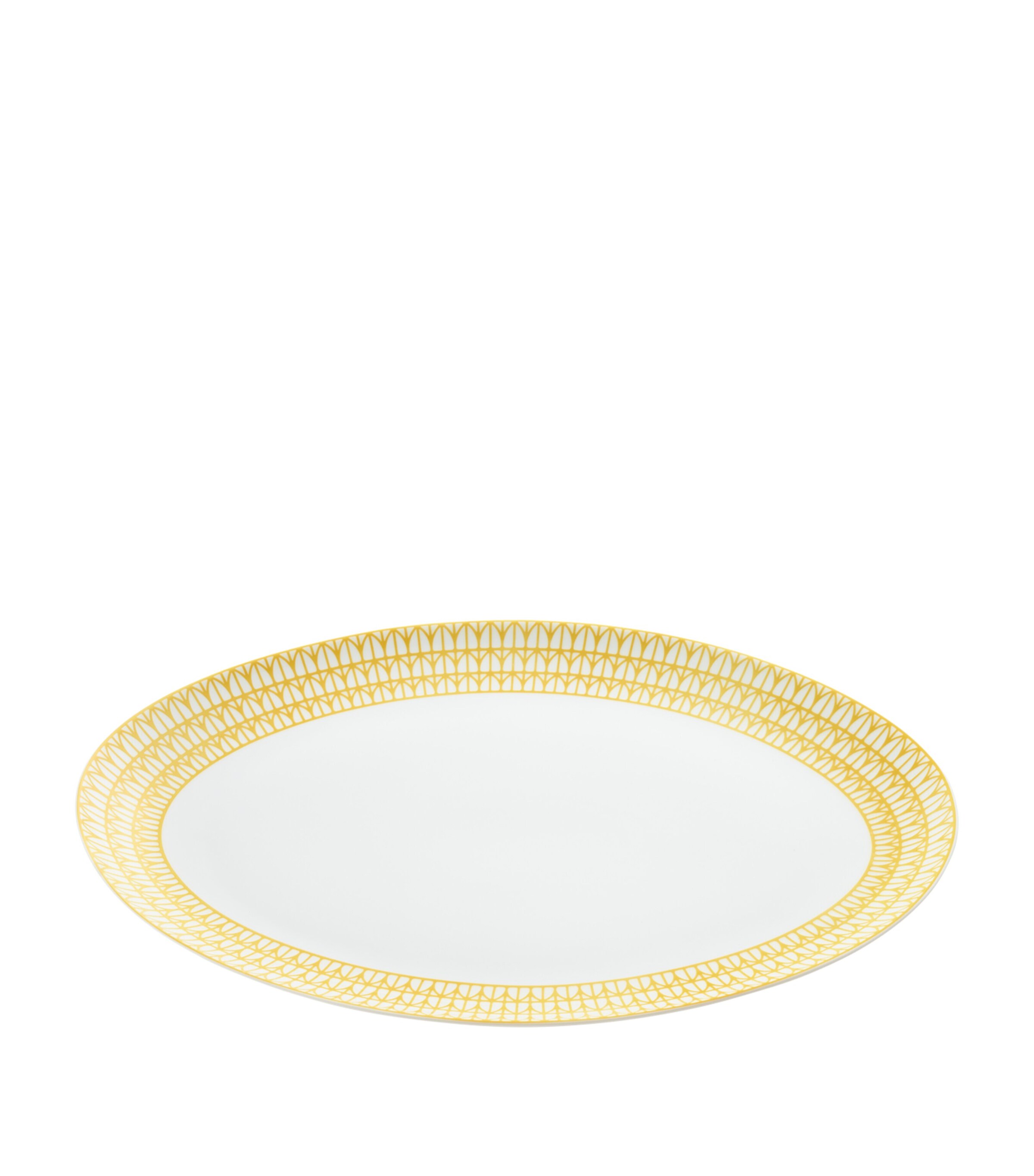 Christofle Porcelain Malmaison Riviera Oval Platter (38cm) White/yellow Image 4