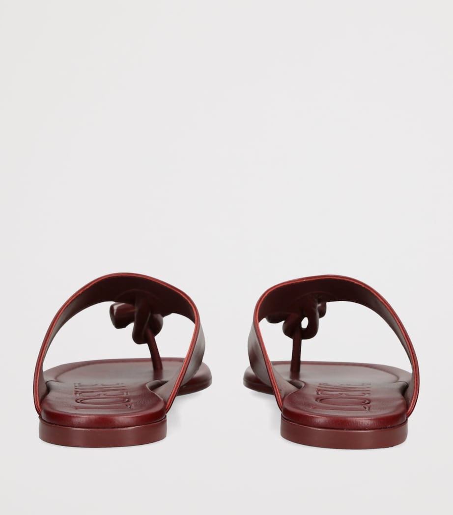 LOEWE Leather Toggle Sandals Red/dark Image 2